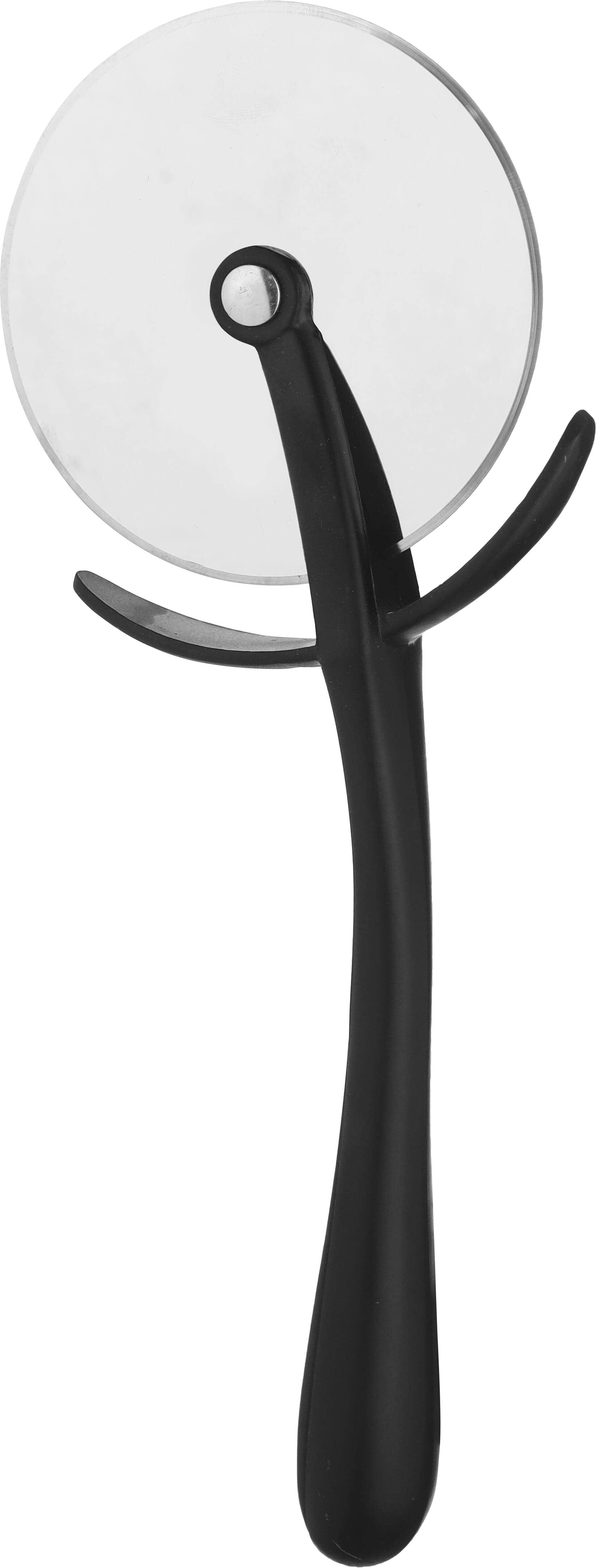 Stainless Steel Pizza Cutter with Metal Handle, 18 cm - Black