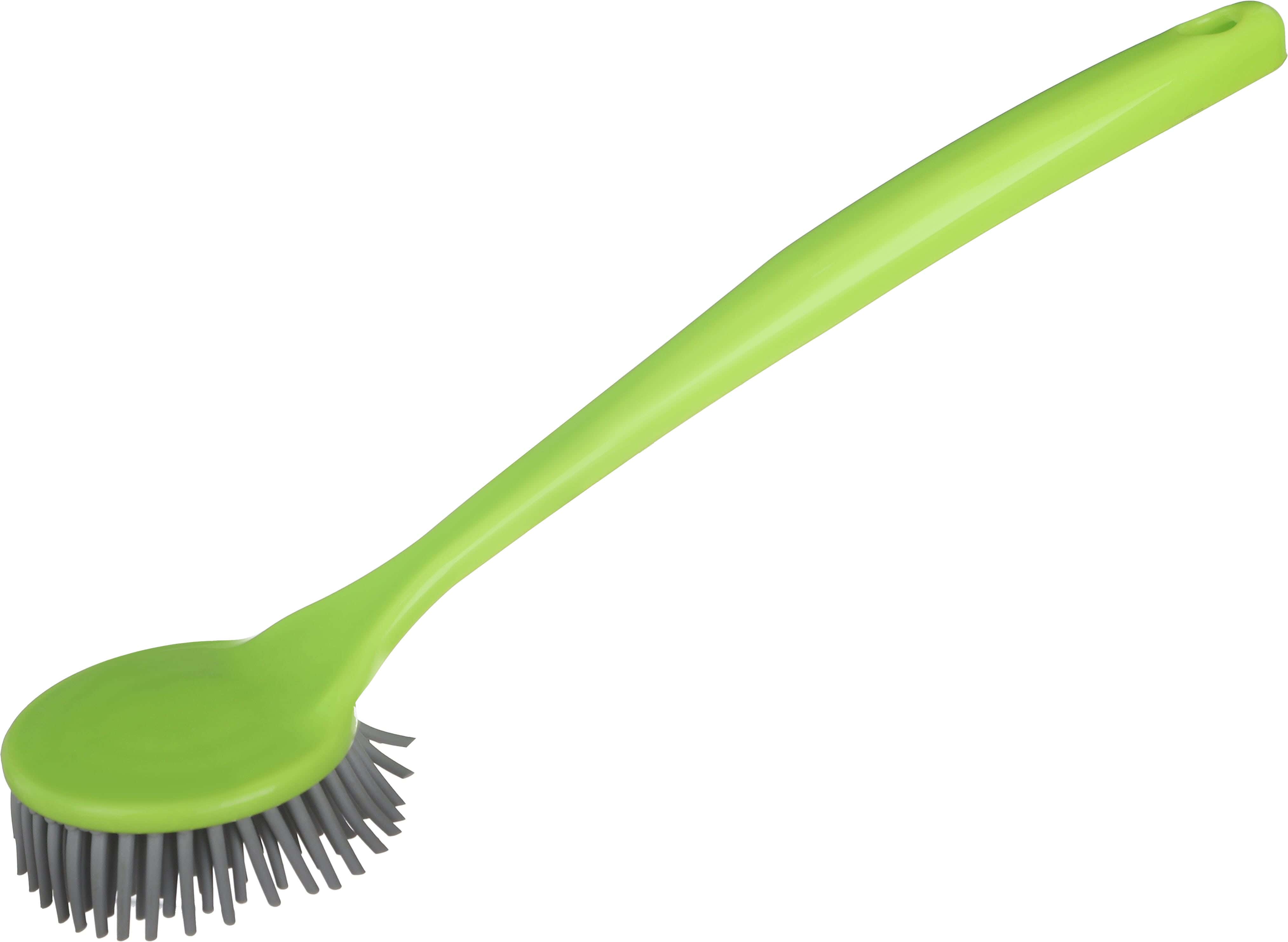 Weazy Silicone Dish Cleaning Brush, Plastic Handle, 27 cm - Green Grey