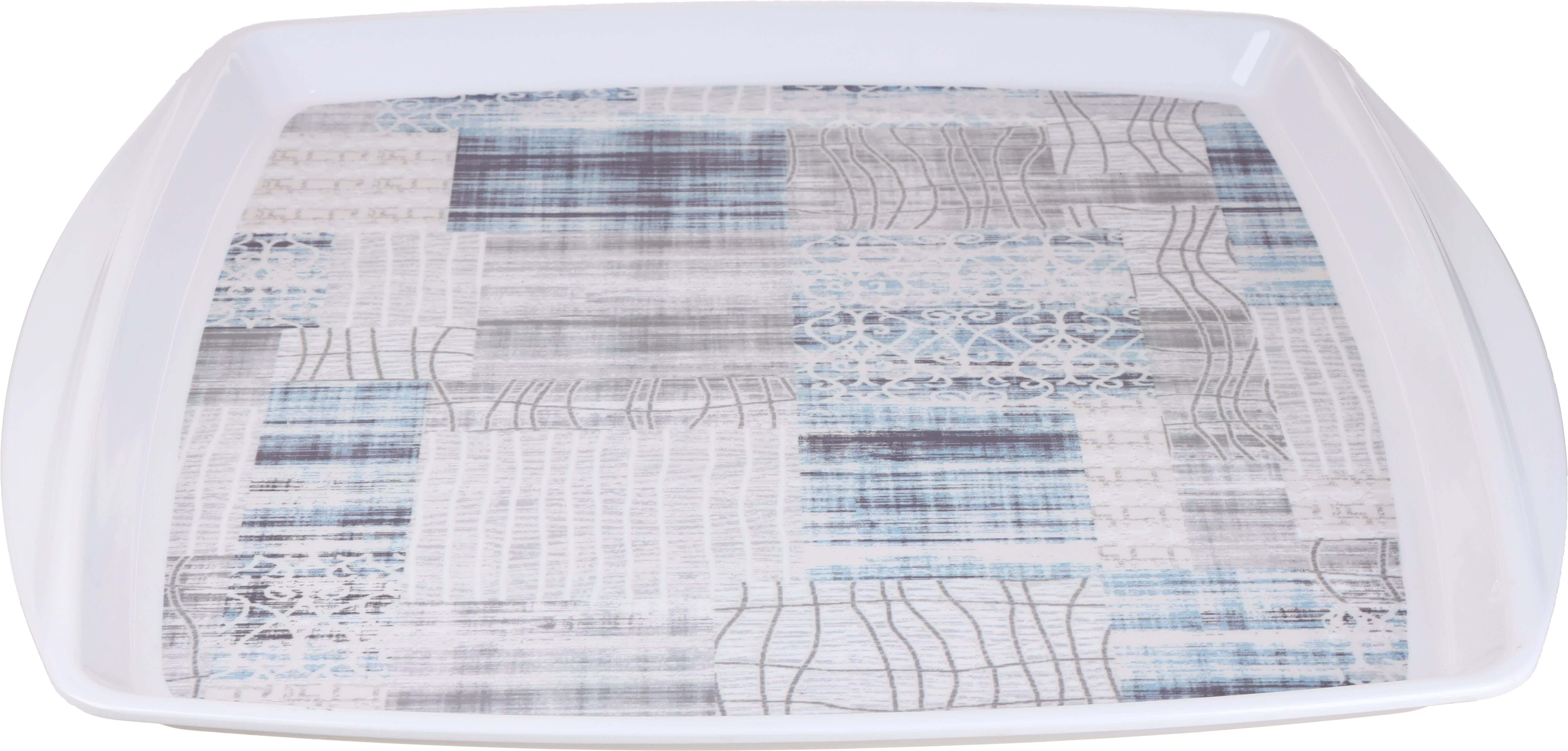 Al mohandes Melamine Dinner Tray, 64×58 cm - Grey Blue