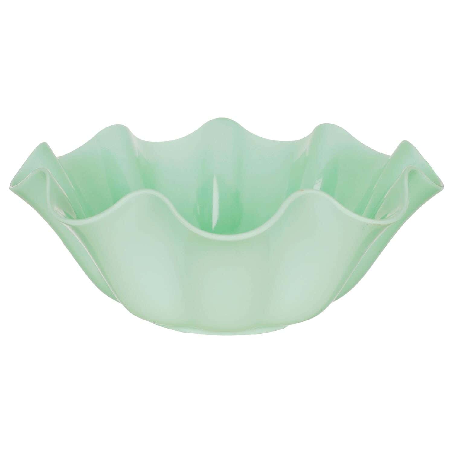Elmohandes Melamine Fruit Plate Flower Shape, 33 cm - Light Green