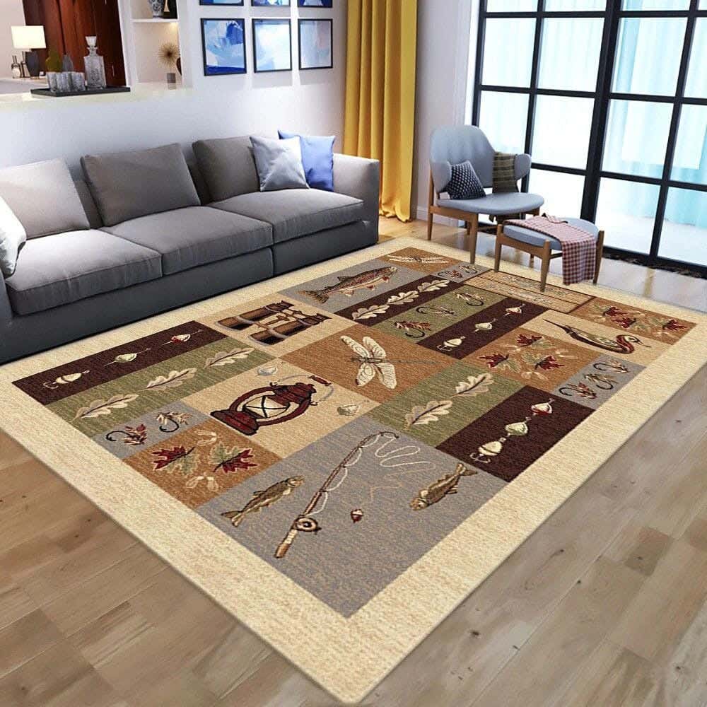 Line Sleep Dots Fabric Carpet protector, 200x300 cm - Multicolor