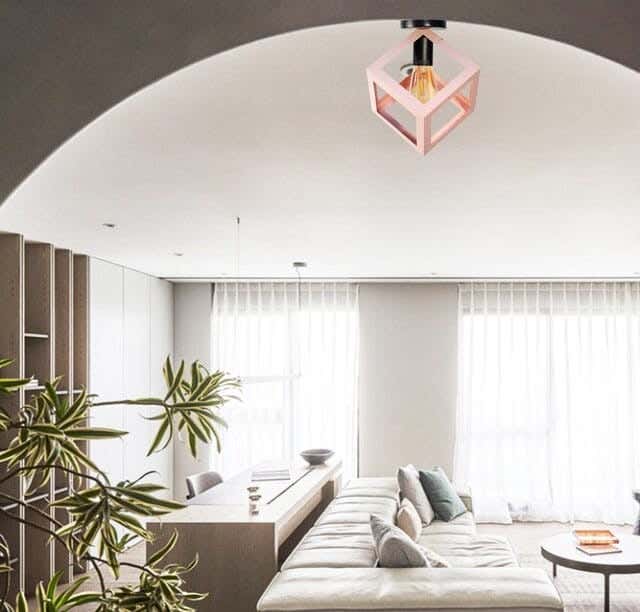 Modern Ceiling Chandelier, 20x20x20 cm - Pink