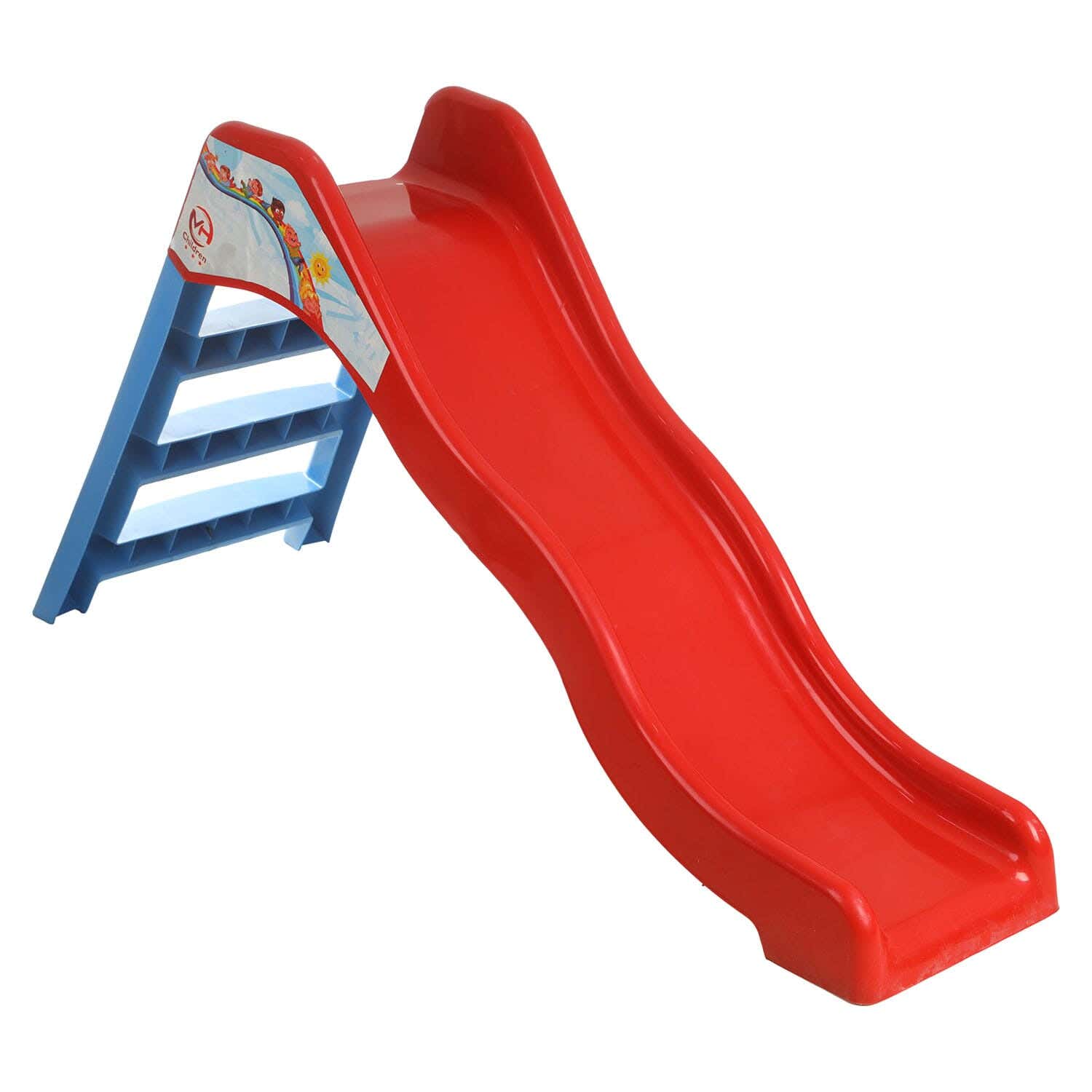 Plastic Slider Game for Kids, 3 Steps, 38×83×160 cm - Red Blue