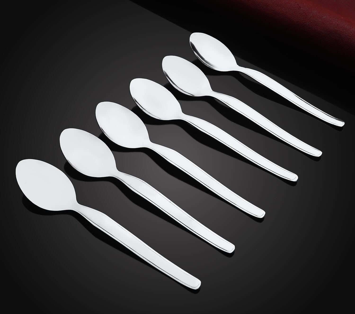 Top One Stainless Steel Tea Spoon Set, 6 Pieces, 14 cm - Silver