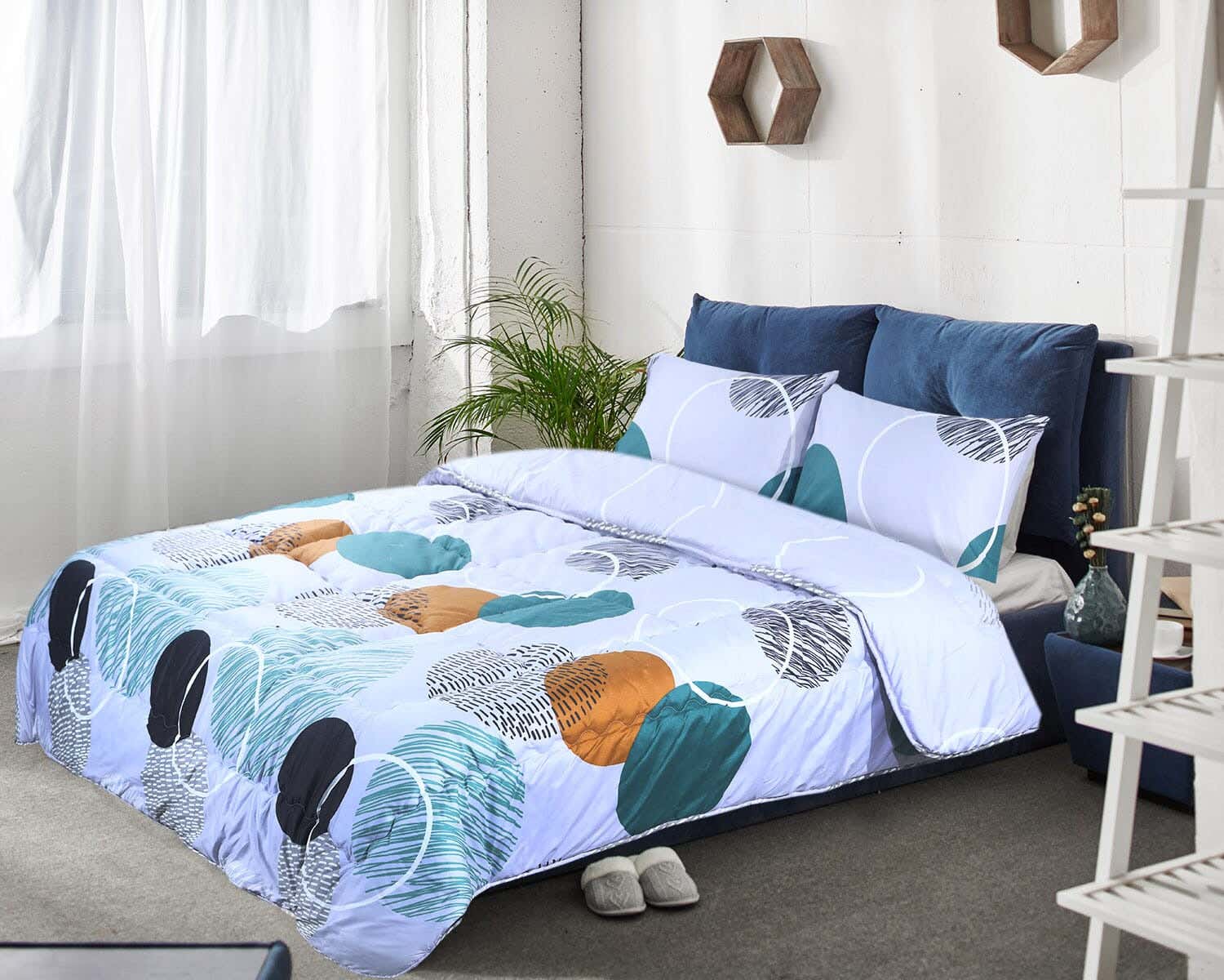 Forbed Microfiber Double Quilt Set, 3 Pieces, 240×225 cm - Multicolor