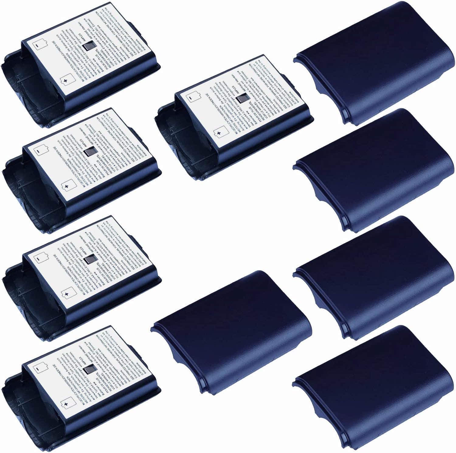 Xinkeen Plastic Battery Cover for Xbox 360, 10 Pieces - Black