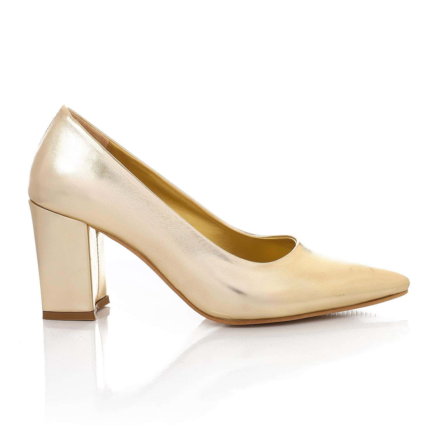 XO Style Leather Heel Shoe For Women