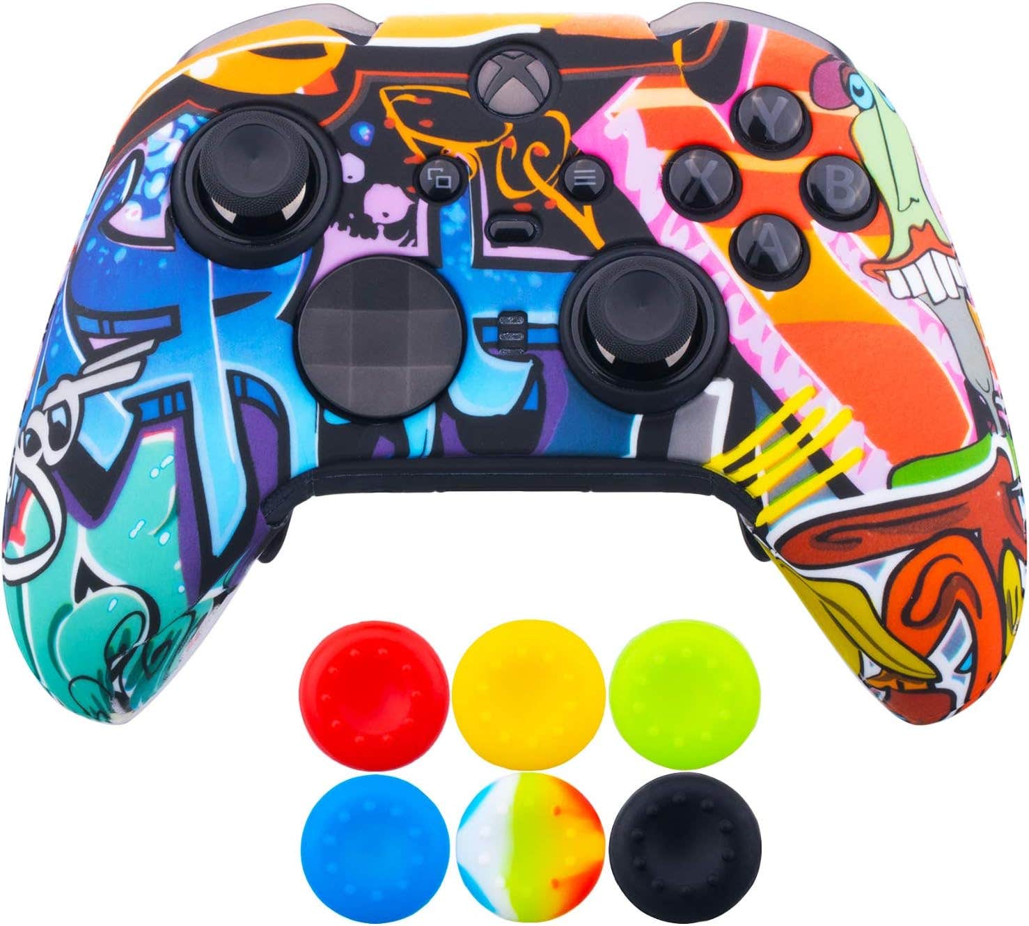 Controller Case With Thumb Grip Covers, 9-Piece Silicone Anti-Slip Controller Case For Xbox Series 2, 7 Pieces