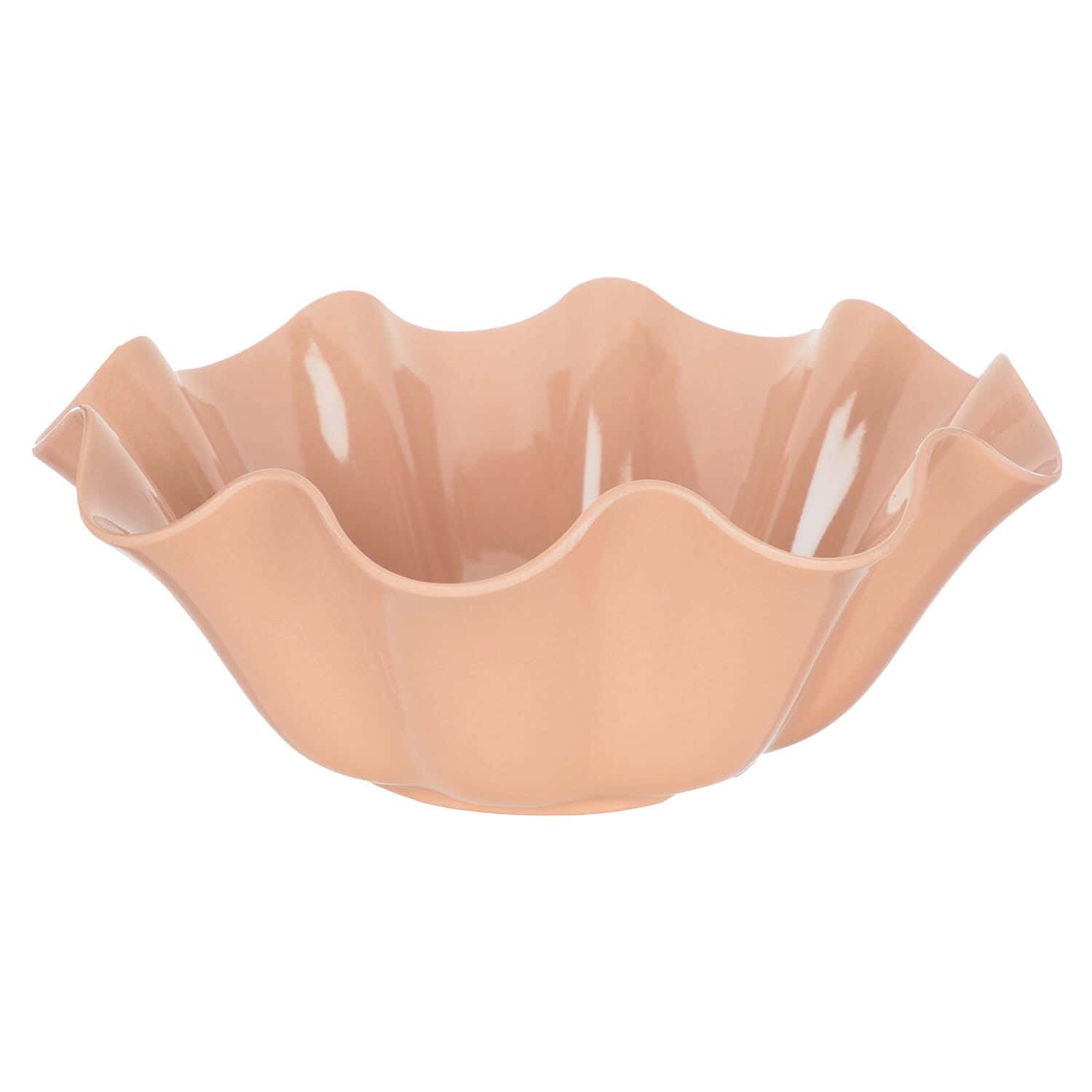 Elmohandes Melamine Fruit Plate Flower Shape, 33 cm - Brown