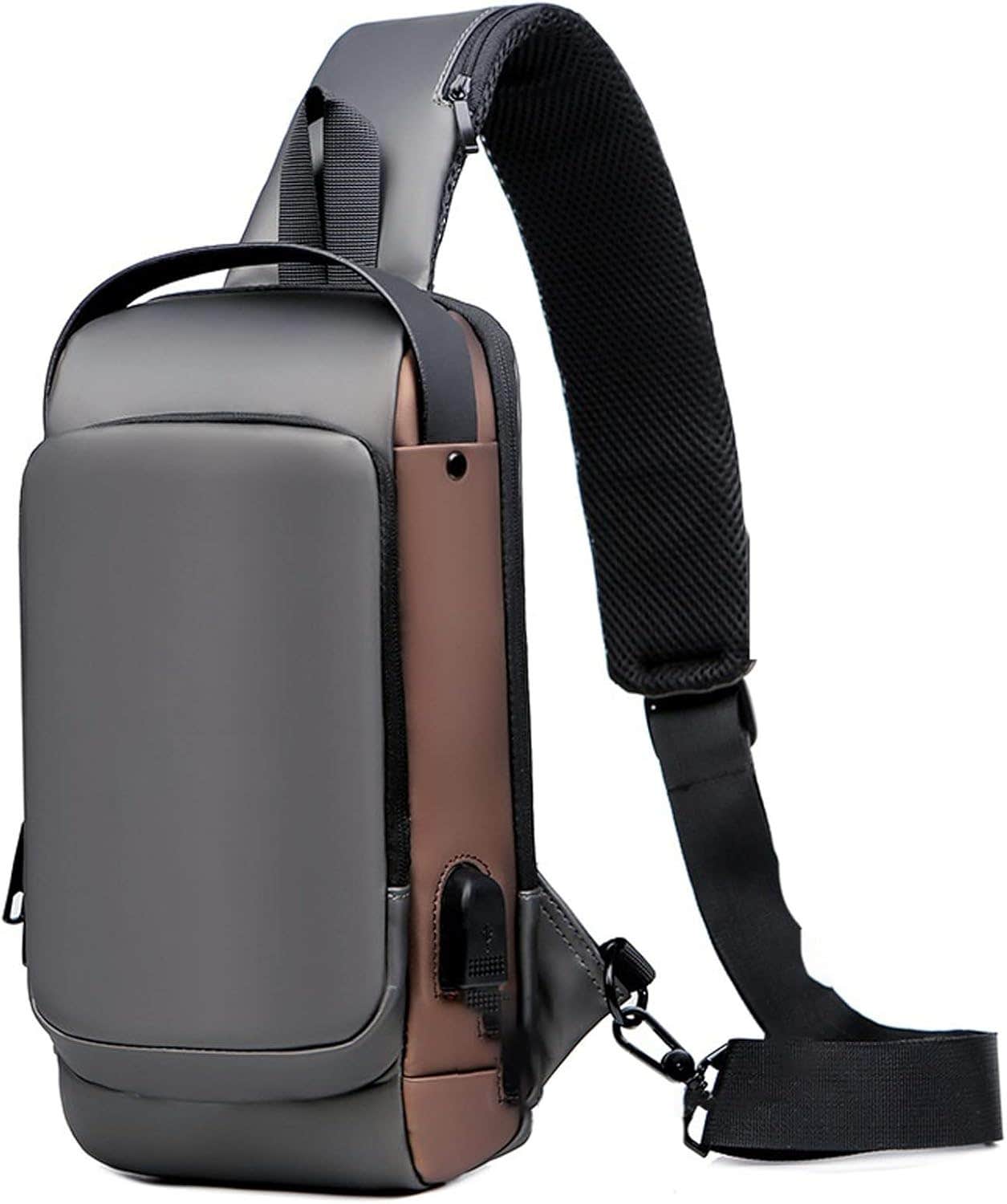 Zikger Waterproof Messenger Bag for Men With USB Charging - Black