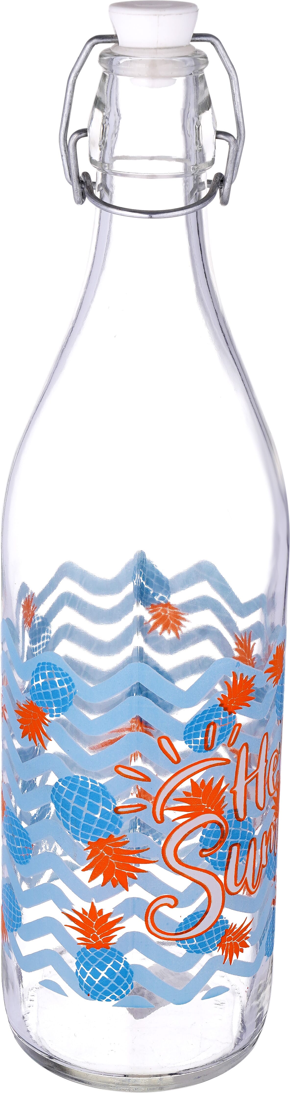 Get Glass Water Bottle, Clip Lid, 1 Liter