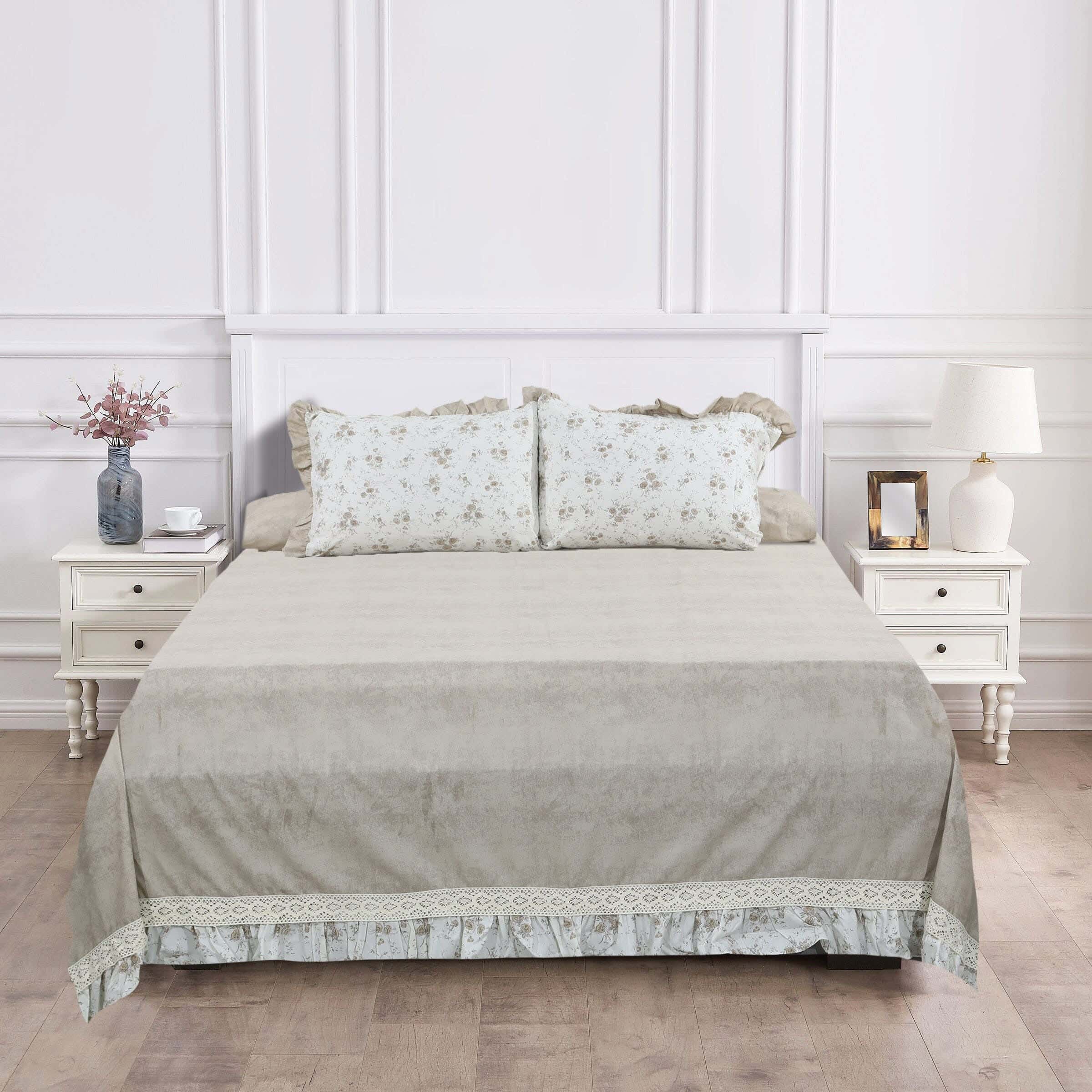 Keeva Cotton Bed Sheet Set, 4 Pieces, 250×270 cm, 2800 grams - Beige