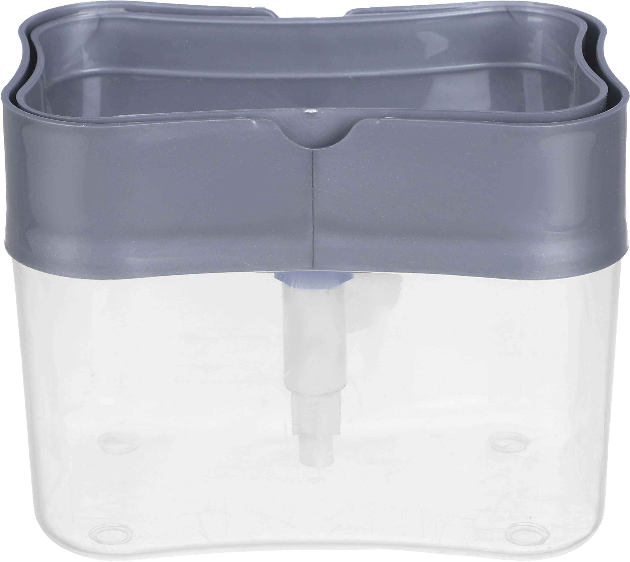 Al Wataneya Plastic Soap Pump with Sponge Holder, 12x9x20 cm - Grey