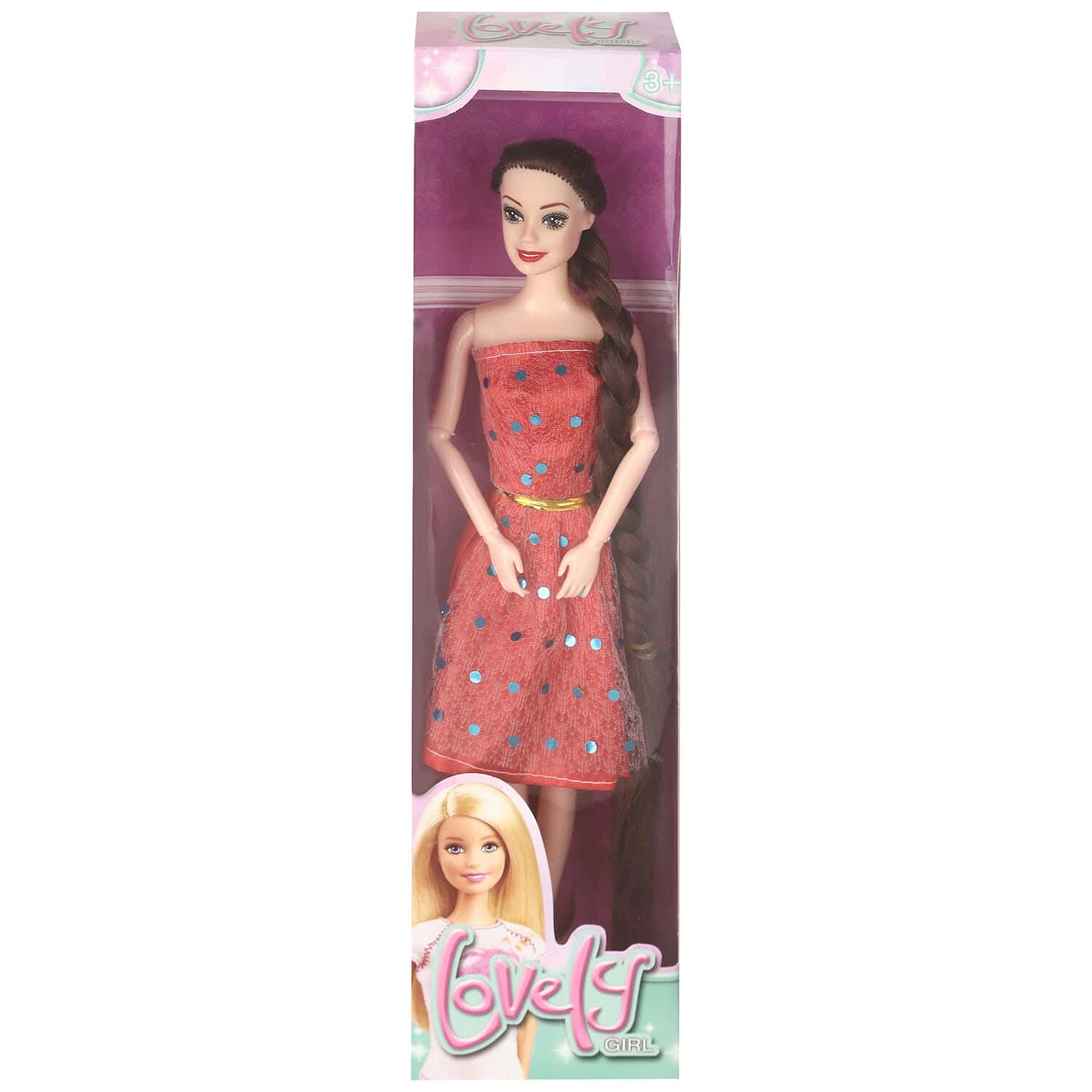 Plastic Fashion Doll Toy for Girls - Red
