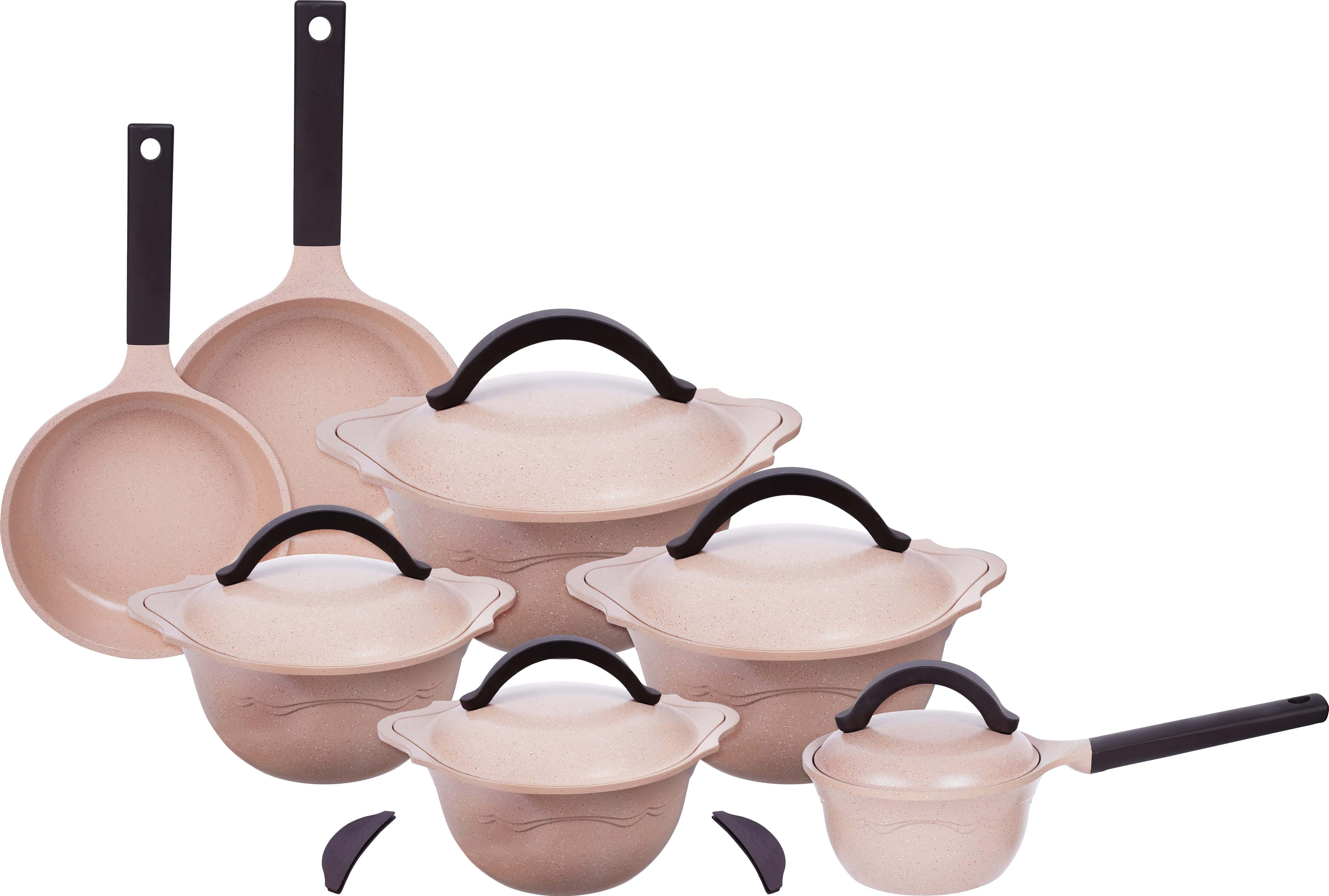 Master Retro Granite Pots Set, 14 Pieces - Beige