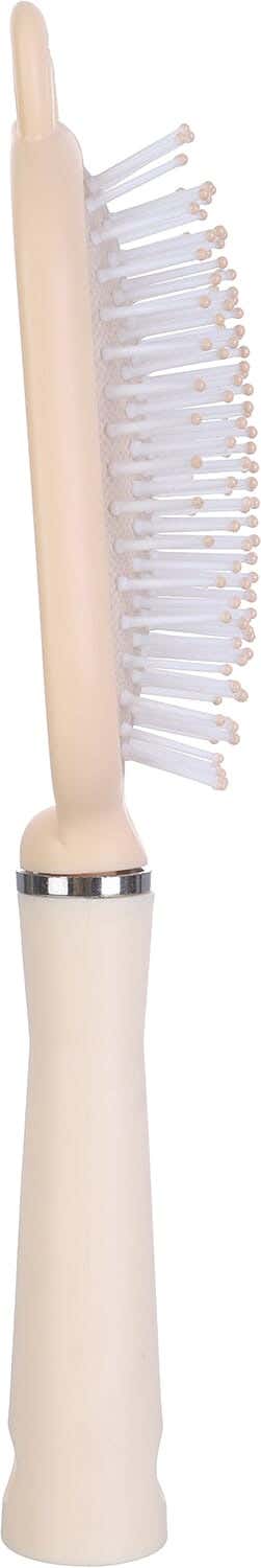 Falmer Plastic Oval Hair Brush, Rear View Mirror, 24.5×6.5 cm - Light Beige