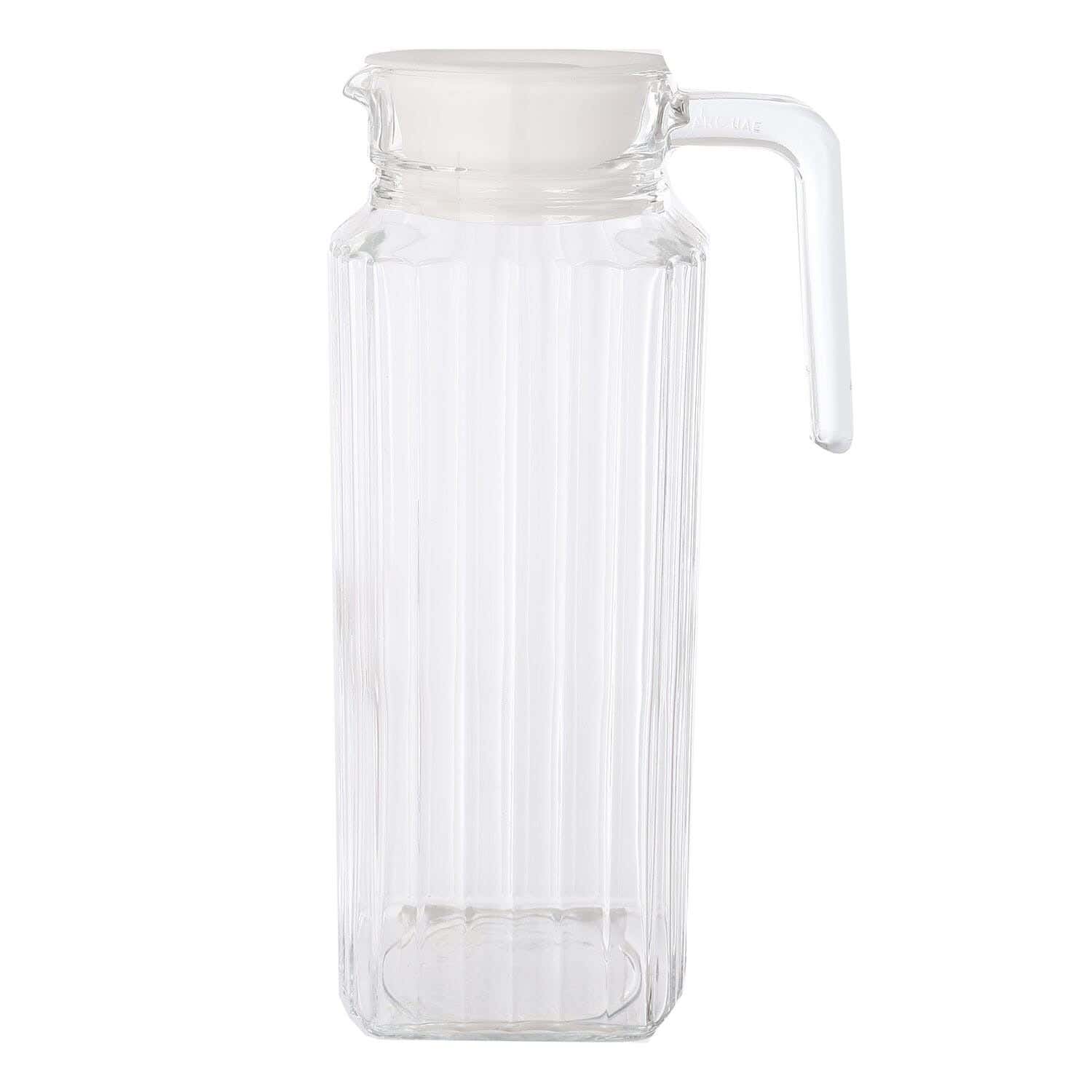 Luminarc Square Glass Flask With Acrylic Lid, 1.3 Liters - Clear