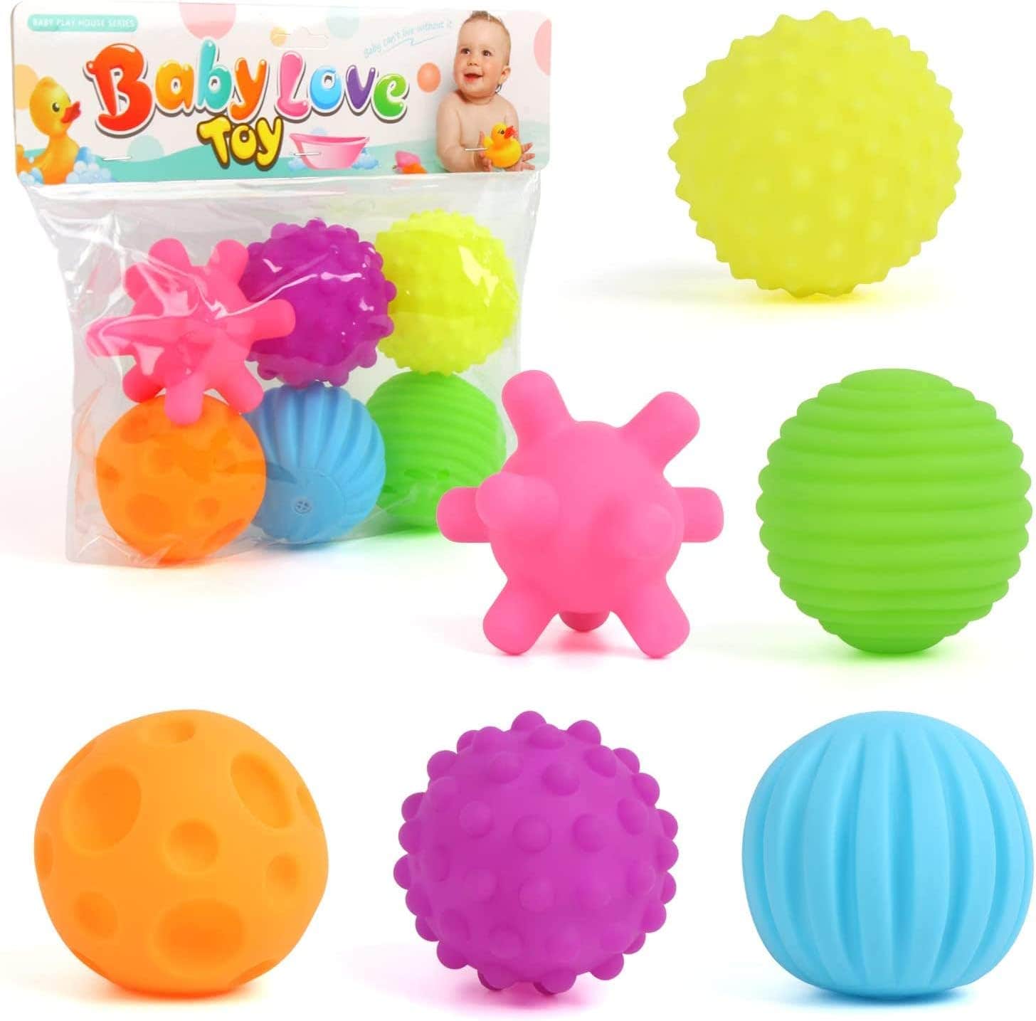 Derayee Plastic Sensory Toy, 6 Pieces - Multicolor