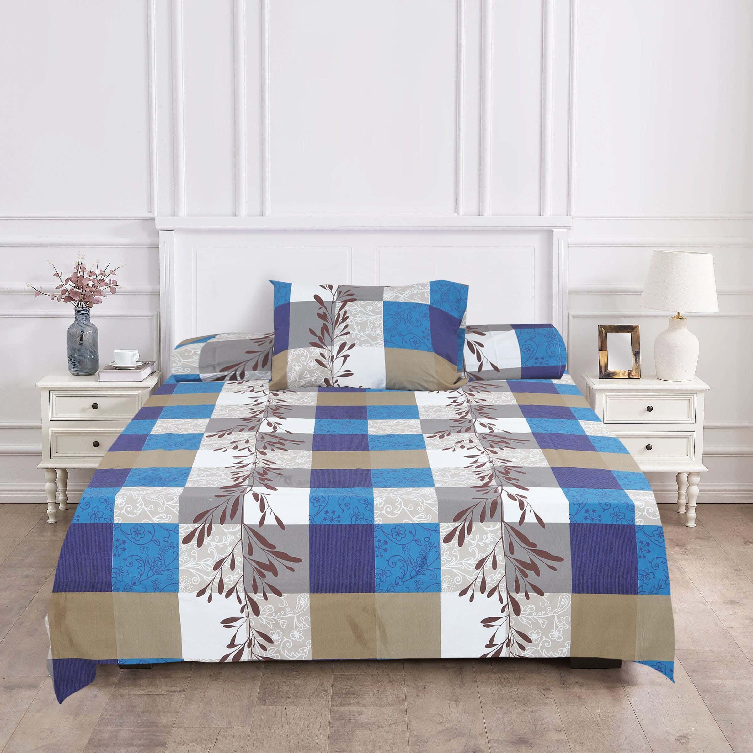 Forbed Cotton Bed Sheet Set, 3 Pieces, 170×240 cm - Multicolor