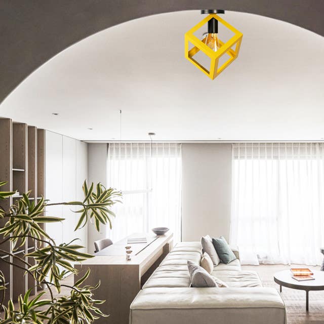 Modern Ceiling Chandelier, 20x20x20 cm - Yellow