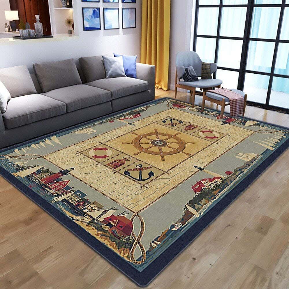 Line Sleep Dots Fabric Carpet protector, 160x250 cm - Multicolor