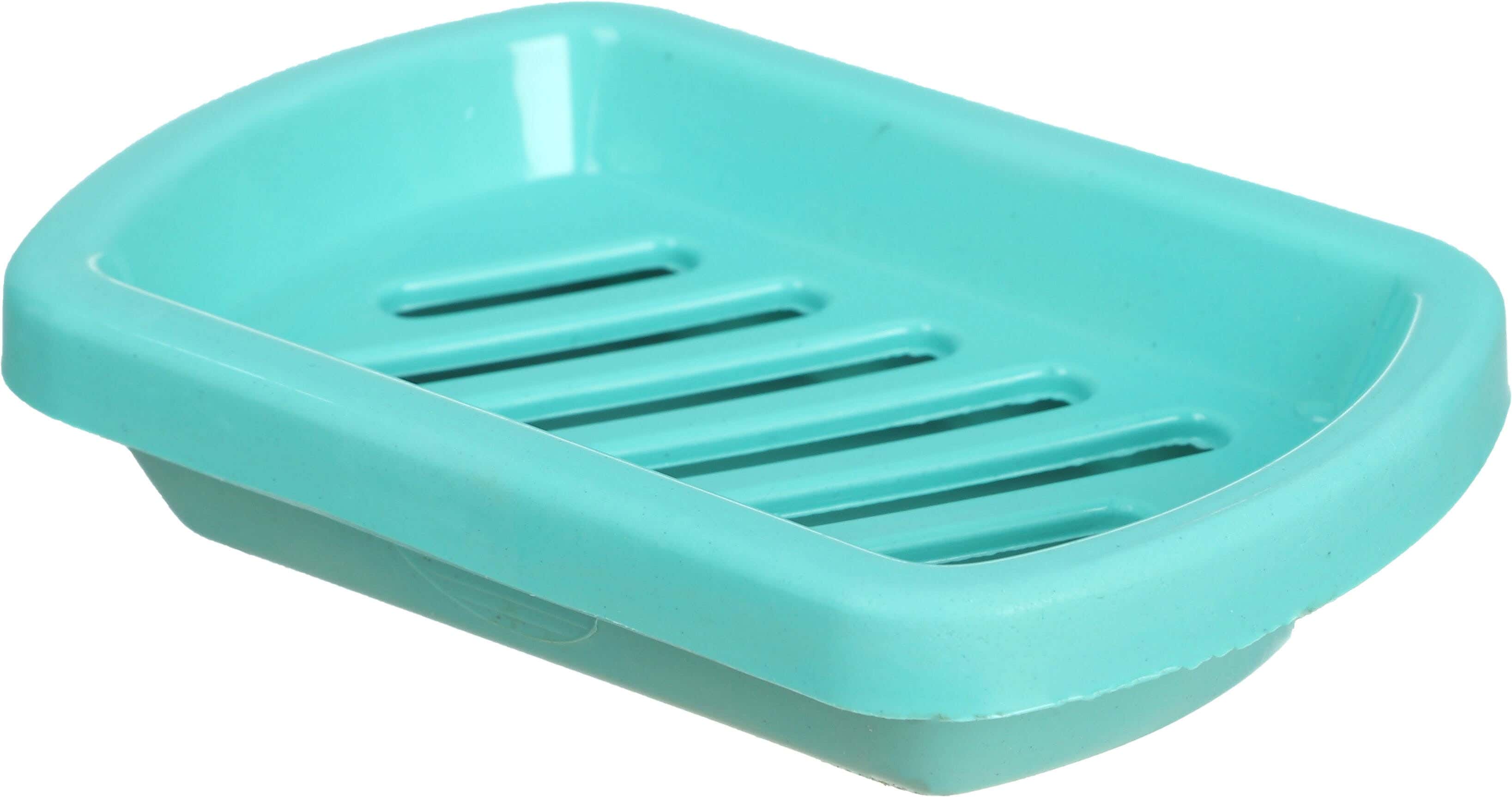 El Hoda Plastic Soap Dish Set, 3 Pieces, 8.5×12.5×3 cm - Multicolor