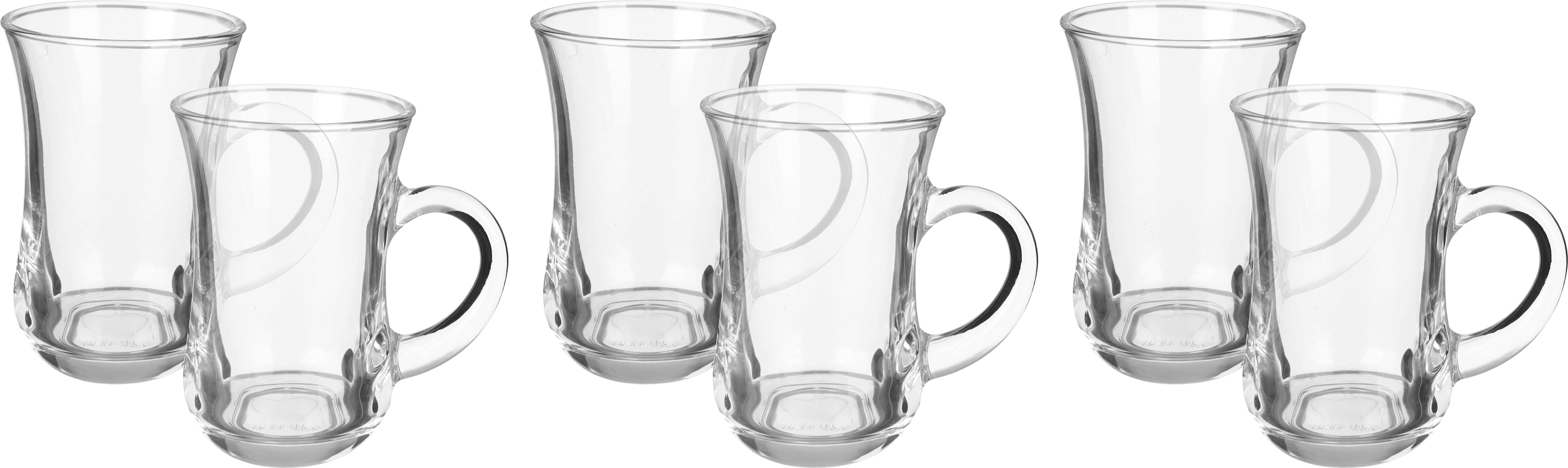 BlinkMax Glass Coffee Cup Set, 6 Pieces, 135 ml - Clear