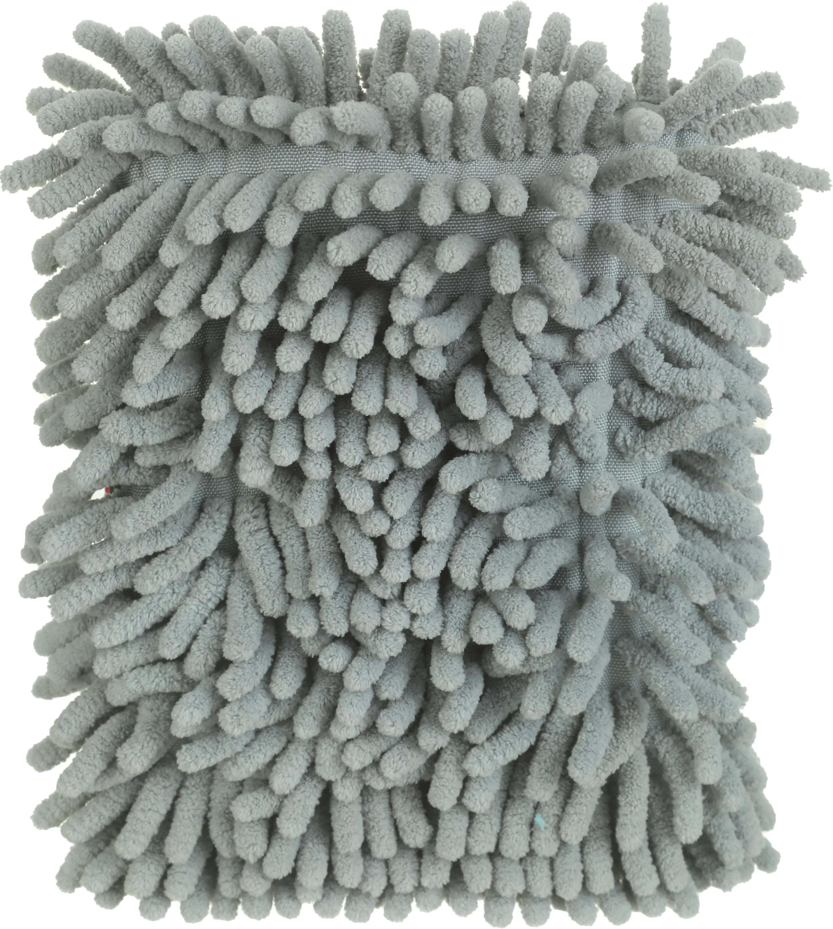 Liao Rectangular Chenille Sponge for Car Cleaning, 14×20 cm - Grey