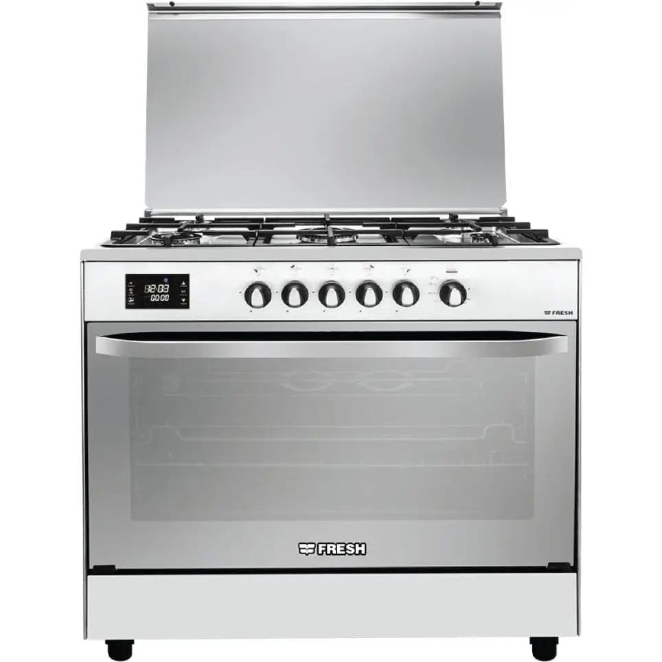 Fresh 500016949 Hammer Gas Cooker, 5 Burners, 90 x 60 cm - Silver