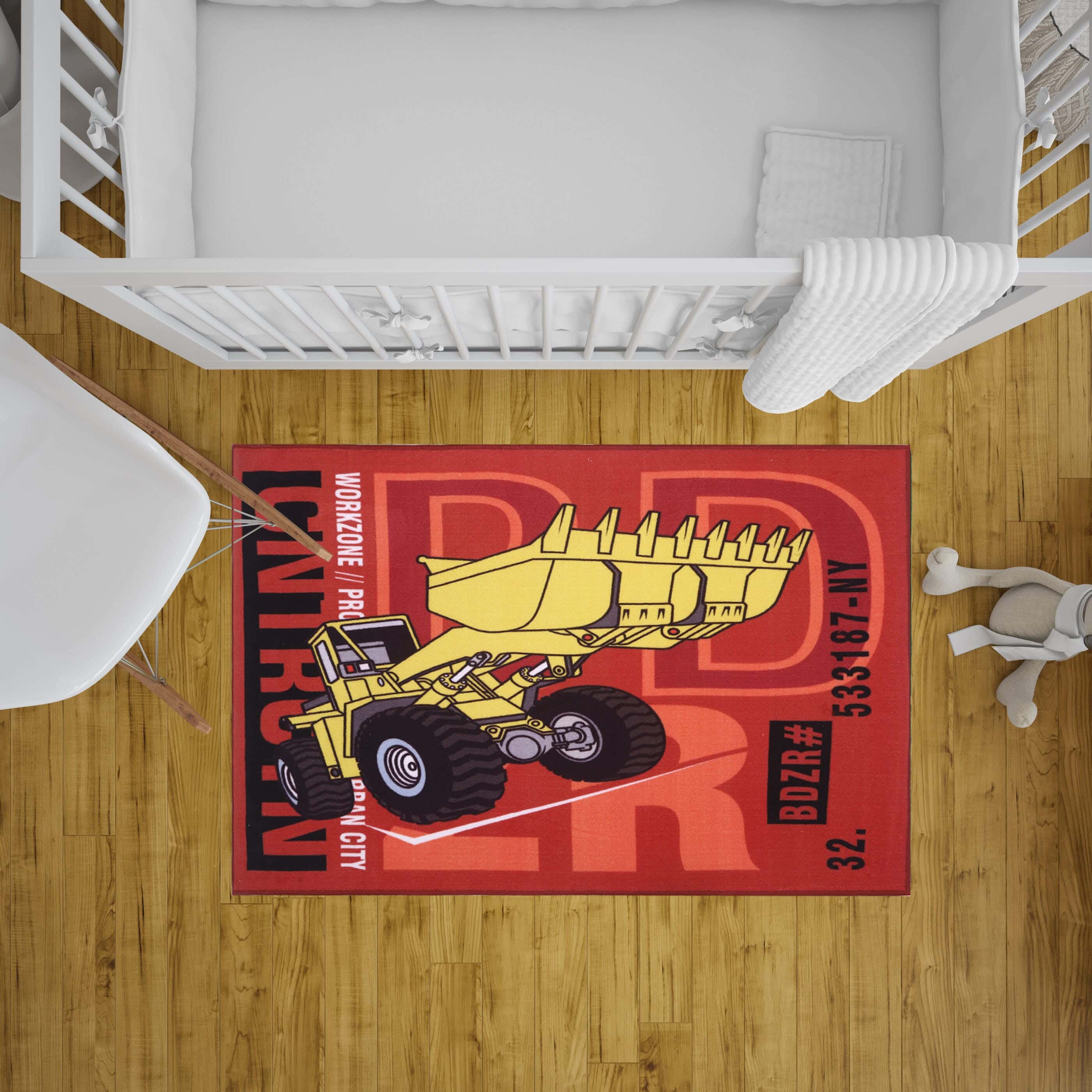 Mack Nylon Rug Kids design, 100x150cm, 1900 gm - Red