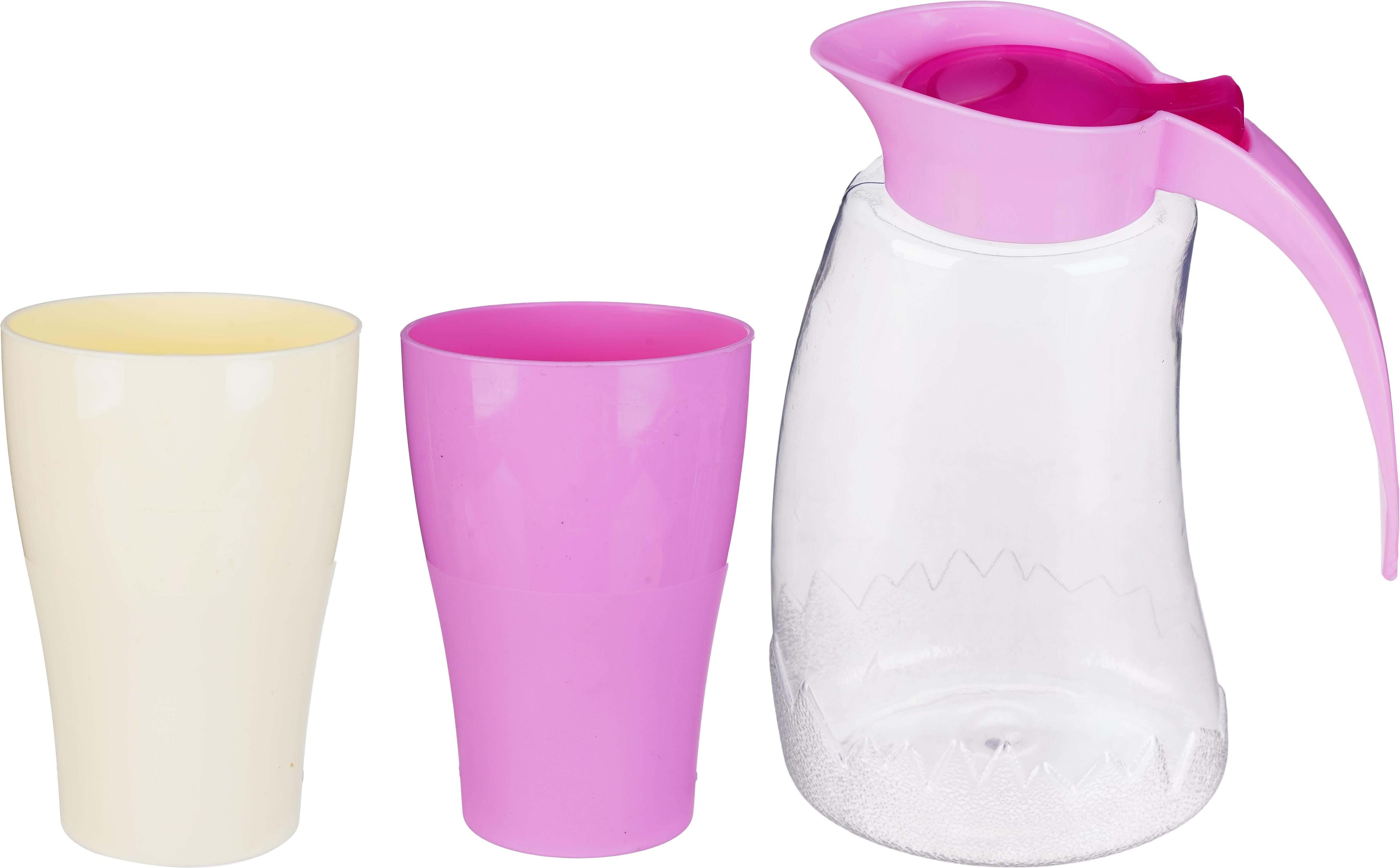 Lamsa Plast Plastic Flask Set, 3 Pieces - Clear Pink