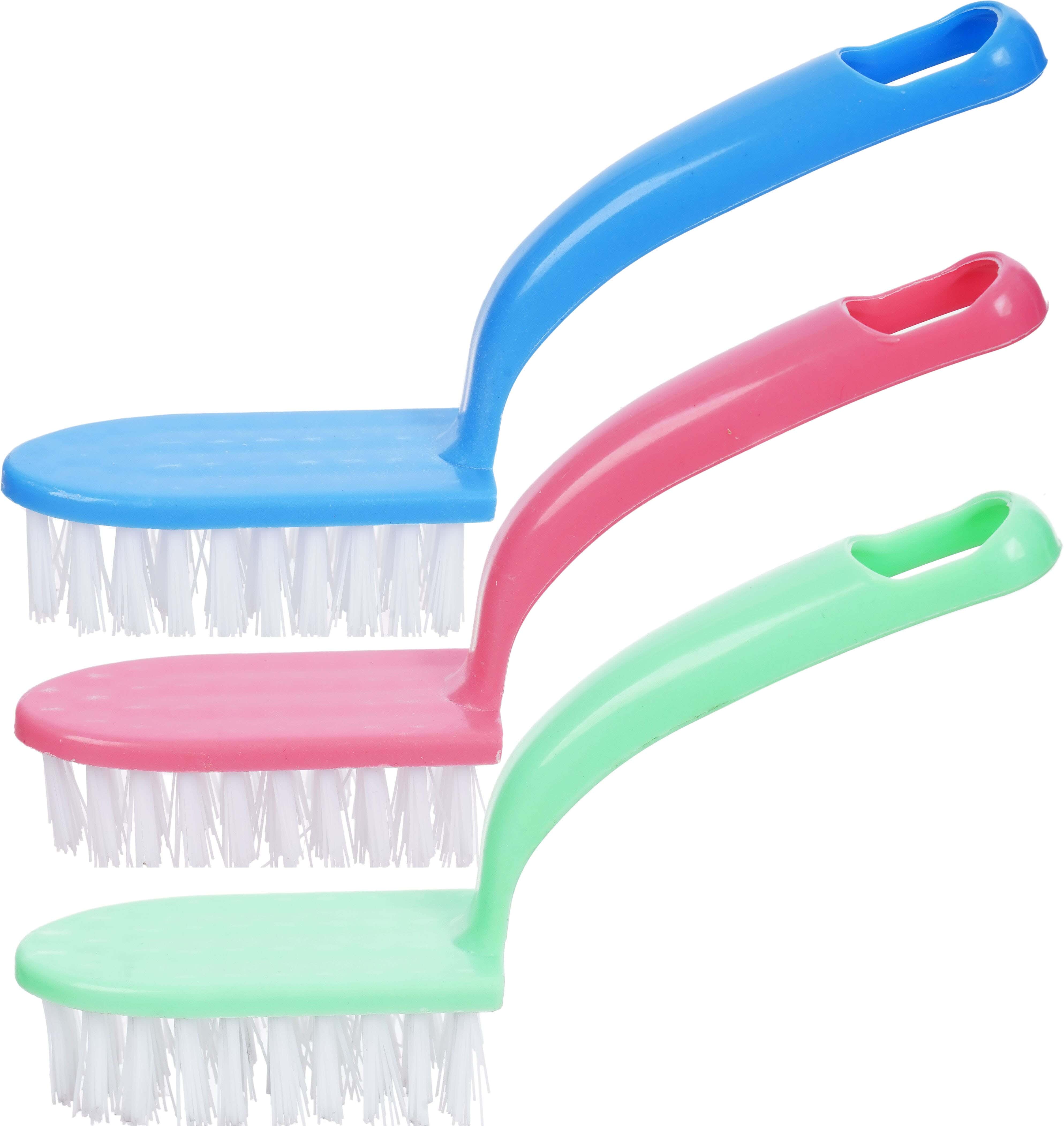 Plastic Utensil Cleaning Brush Set, 3 Pieces, 6.5 cm - Multicolor