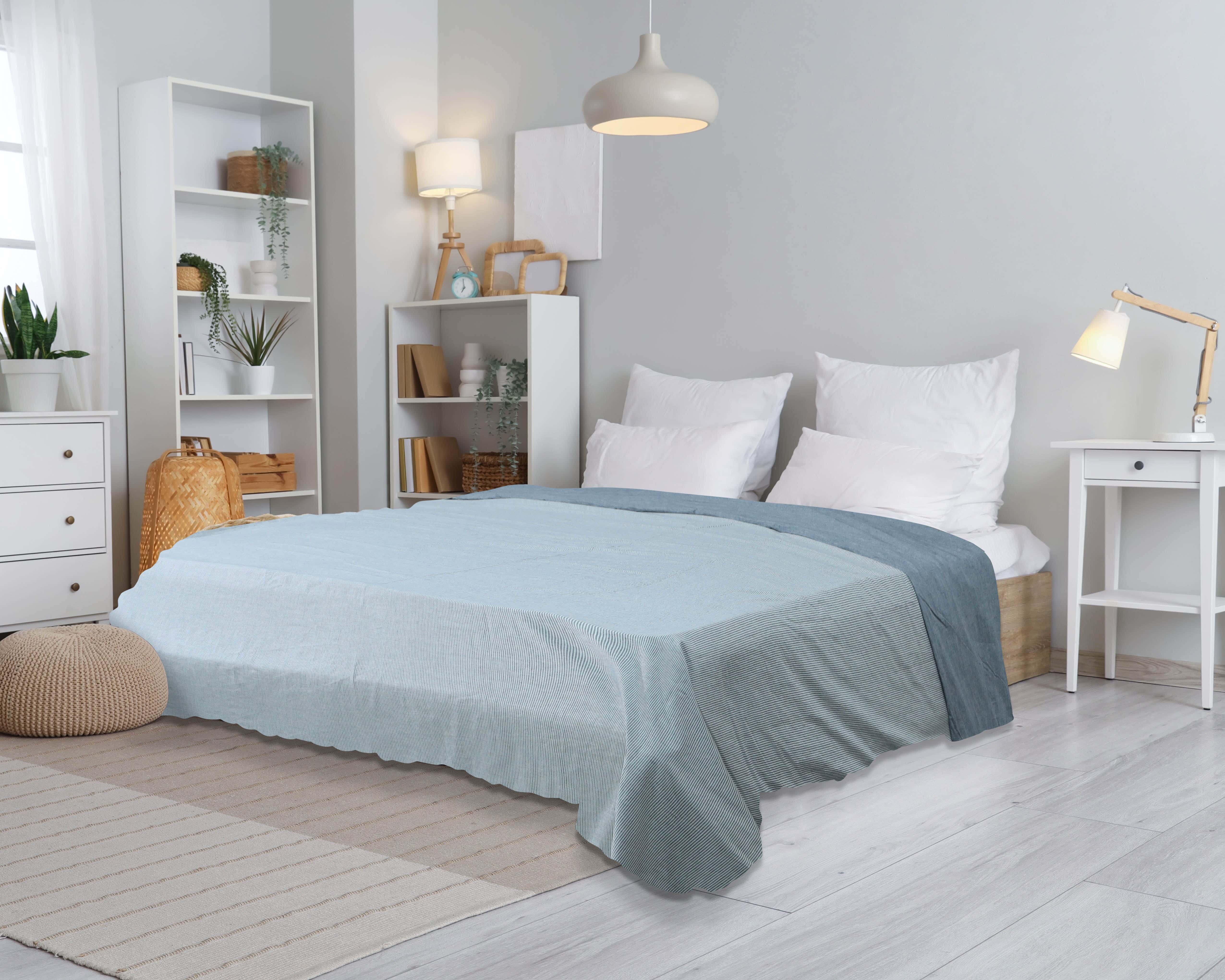 Al Maamoun Cotton Quilt Cover, 180×240 cm, 870 gm - Navy