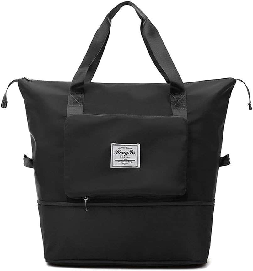 Lsdzhk Wet & Dry Separation Waterproof Travel Duffel Bag, Large Capacity - Black