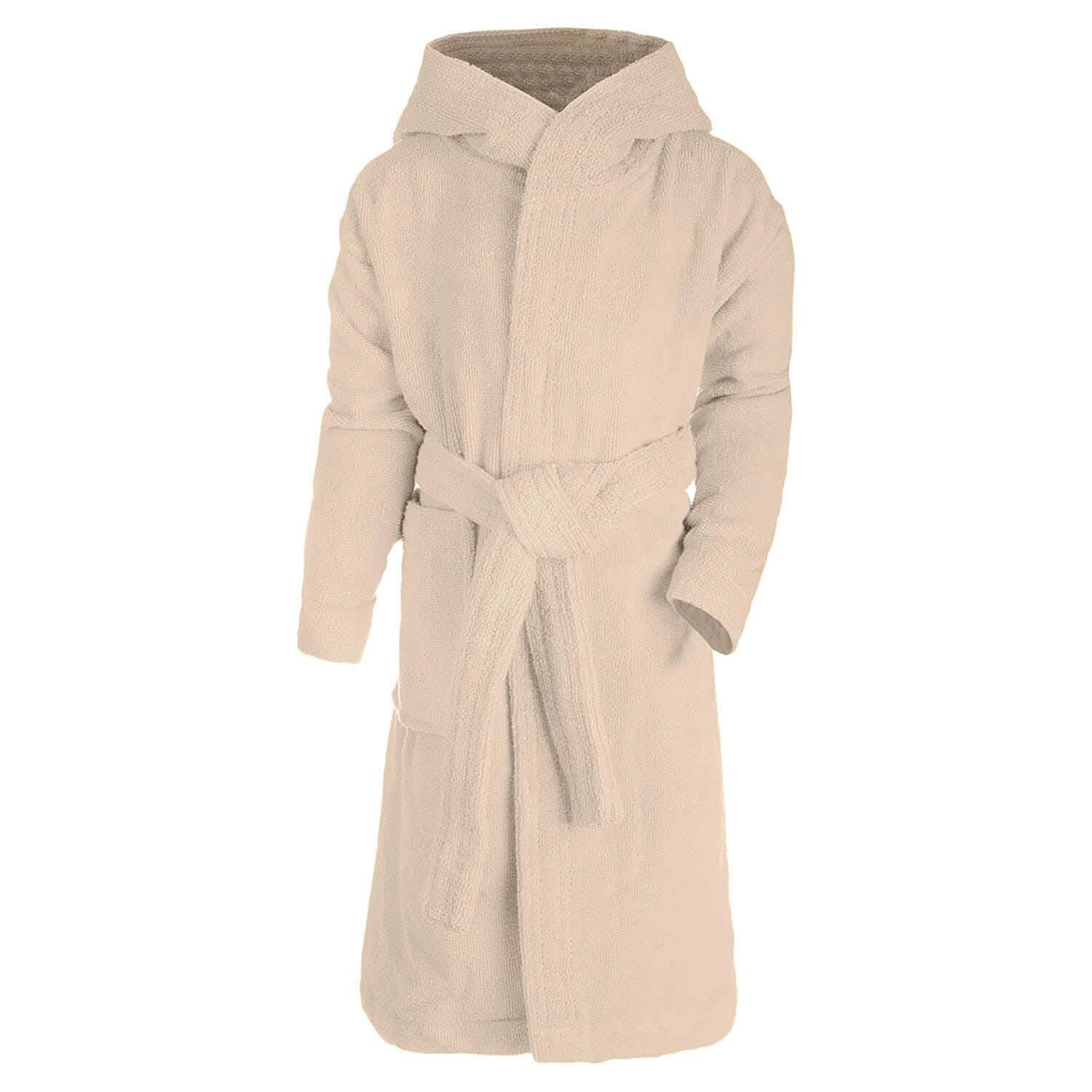 Nice Home Cotton Bathrobe for Kids, Size 10 - Beige