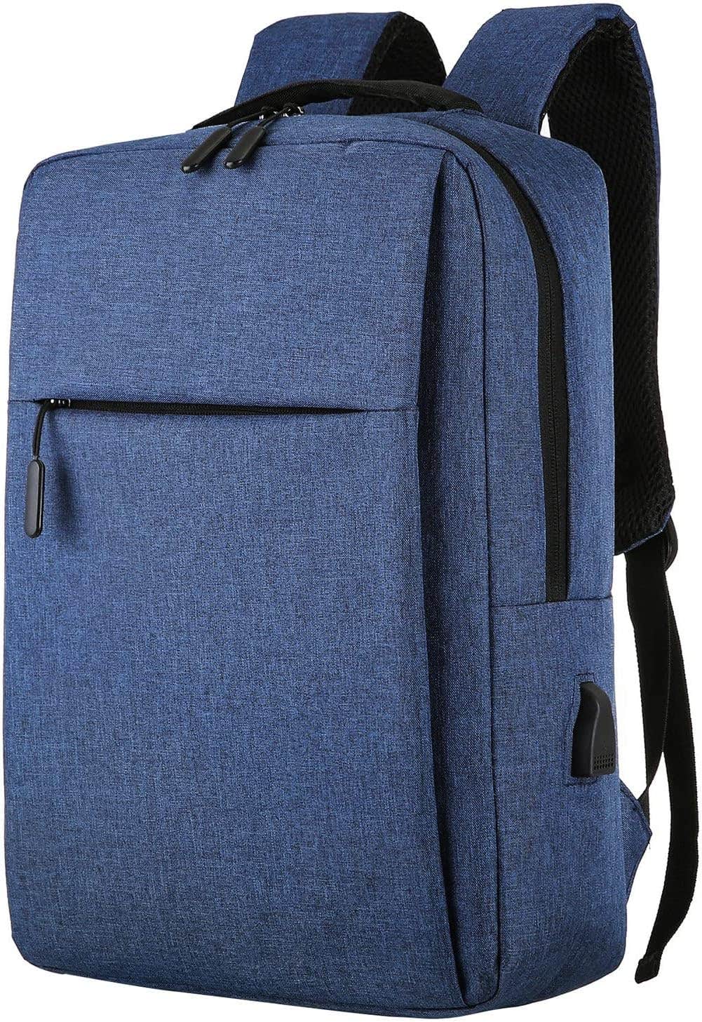 Vintage Waterproof Travel Laptop Backpack, 17 Inch - Dark Blue