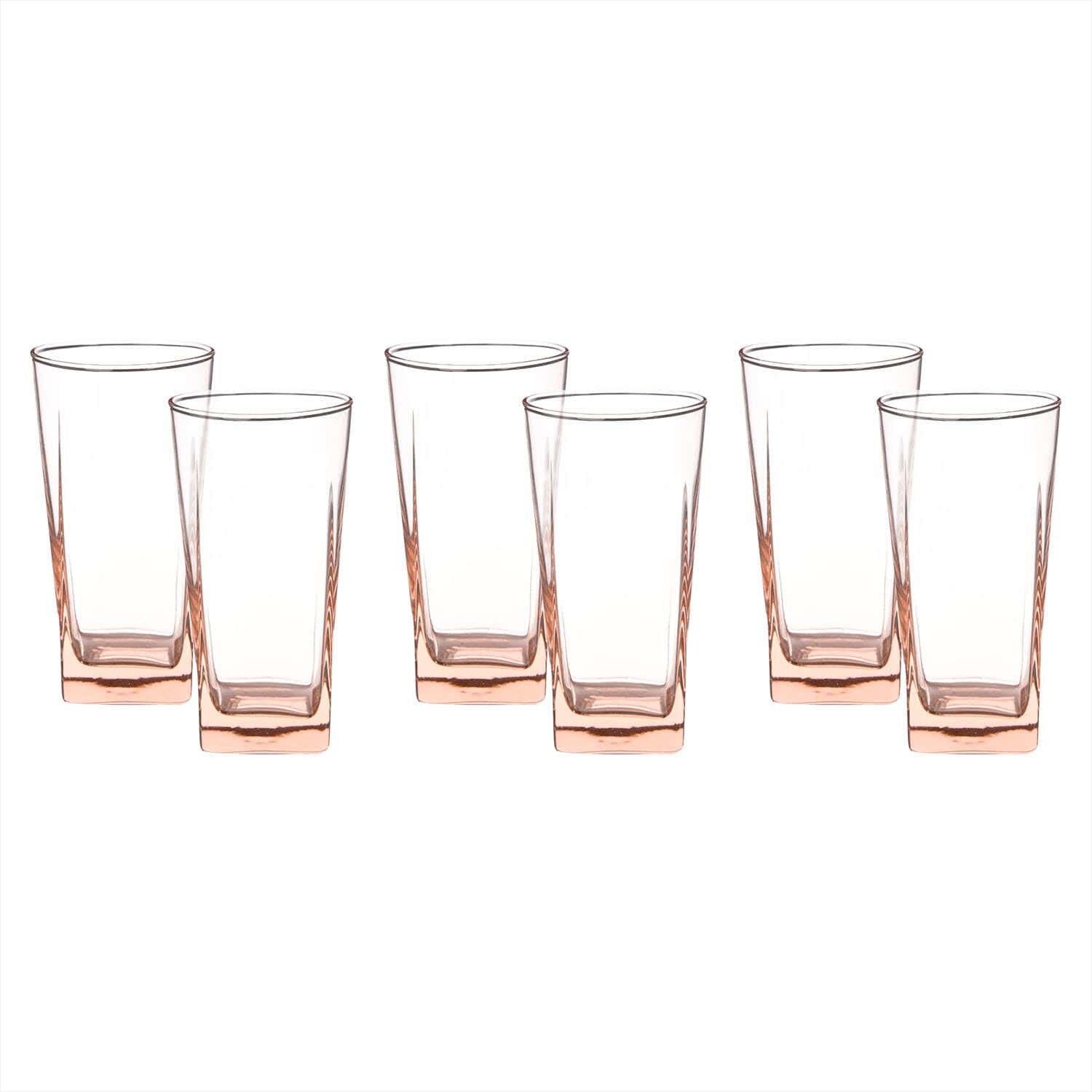 Pasabahce Glass Cups Set, 6 Pieces, 305 ml - Brown