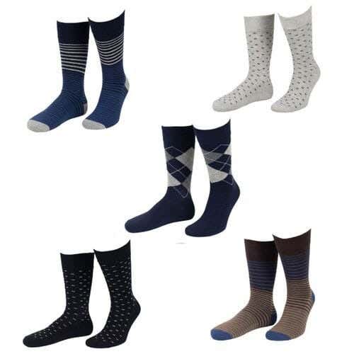 Men's Sock Set, 5 Pieces, Size 40-45, Cotton - Multicolor