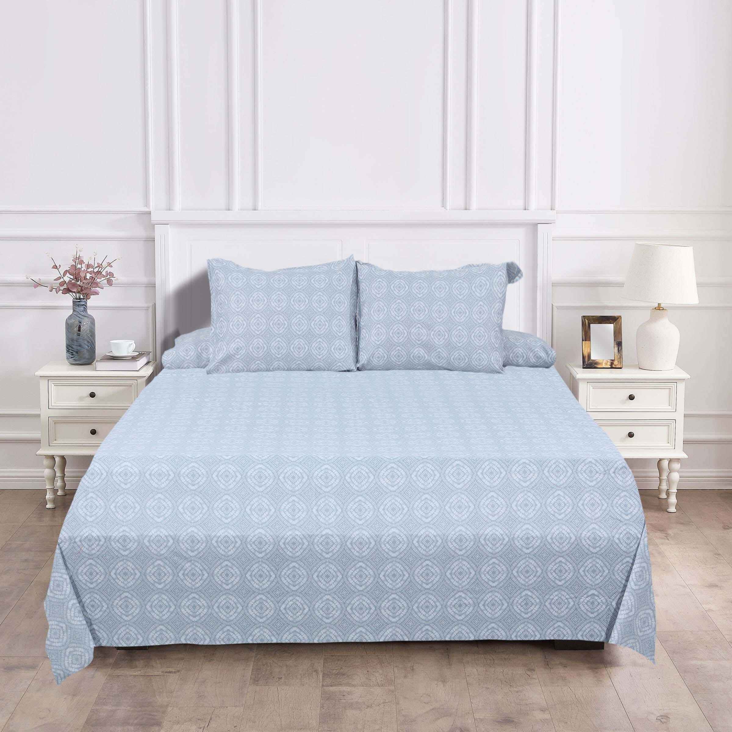 Morano Cotton Bed Bed Sheet Set, 4 Pieces, 240×260 cm, 2100 gm - Grey