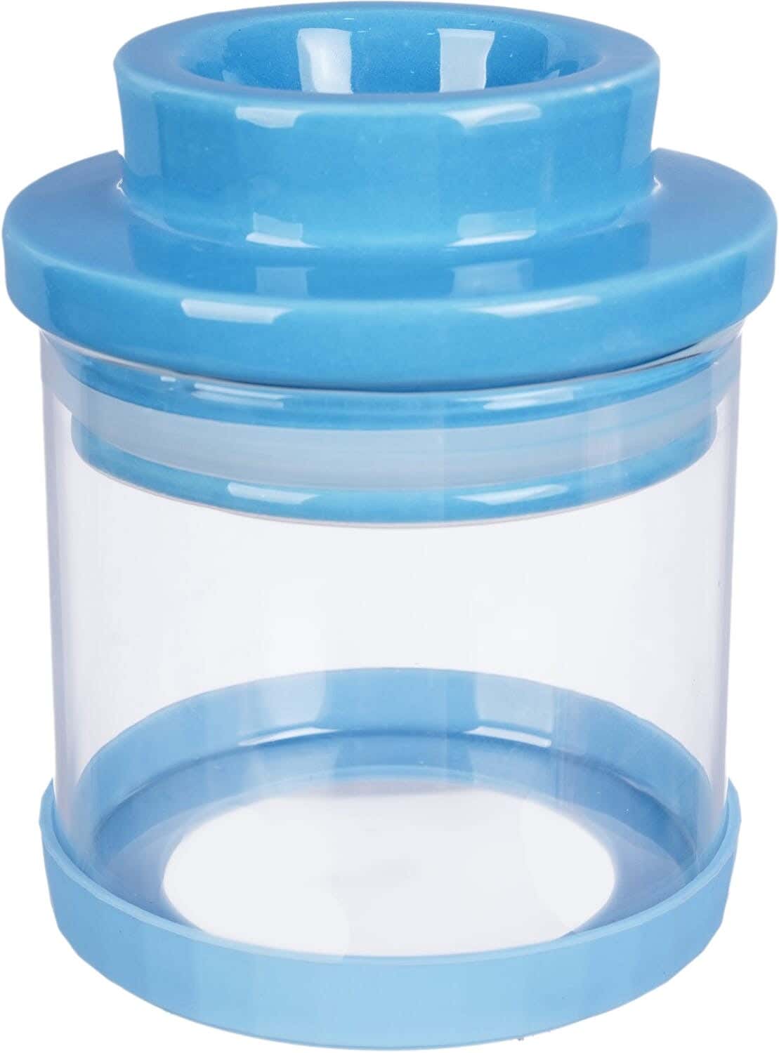 Olala Thermal Glass Jar, Porcelain Lid, 500 ml - Light Blue Clear