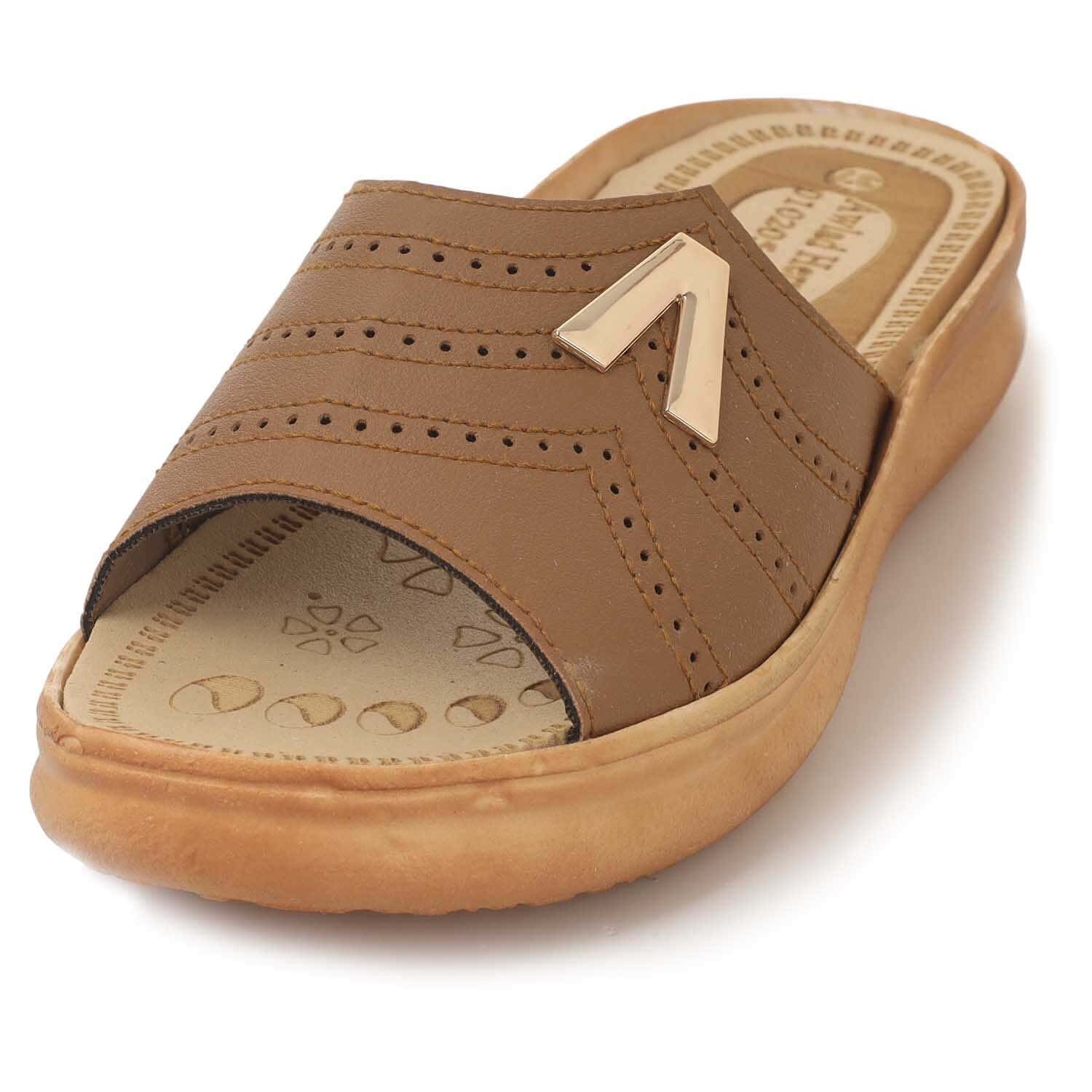 Leather Slide Slippers for Women