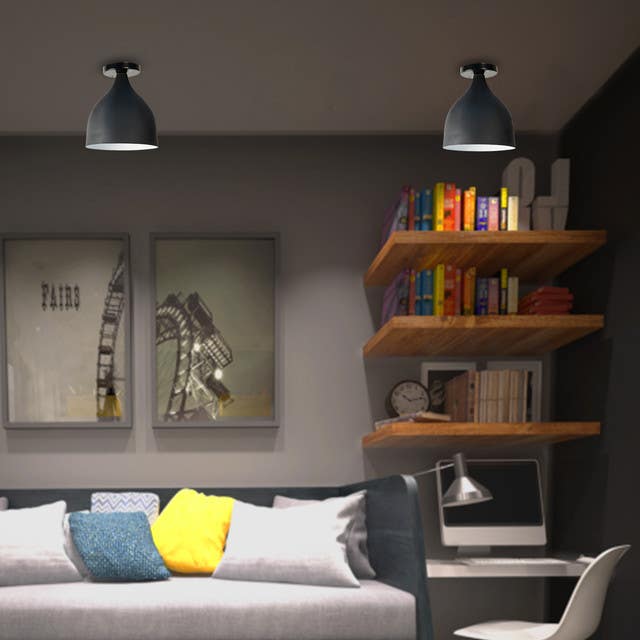 Modern Ceiling Chandelier Set, 2 Pieces, 21x20x20 cm - Black