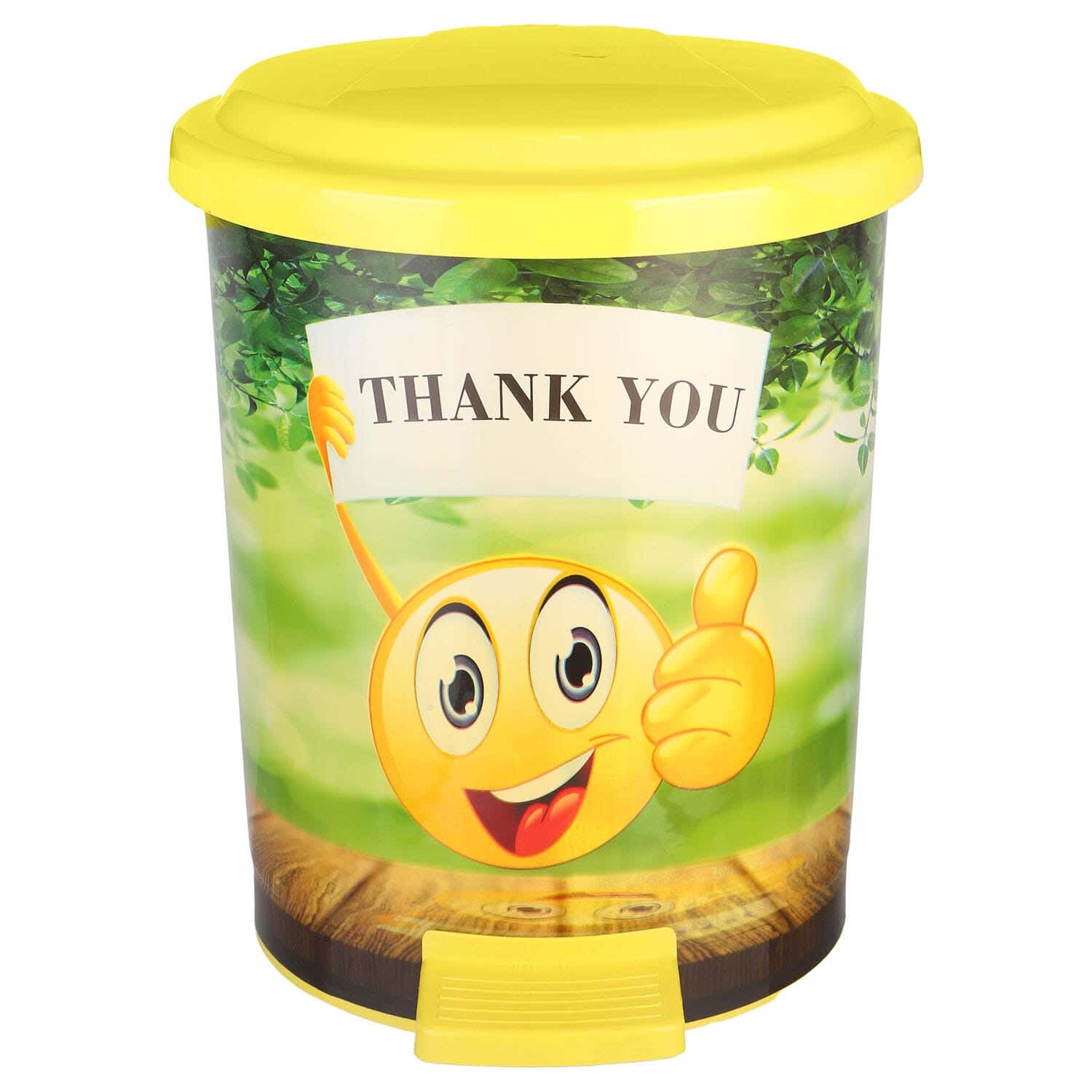 El Helal&Star Plastic Trash Bins, 18 Liters - Green Yellow