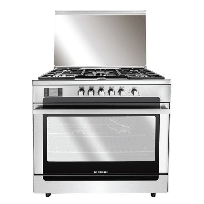 Fresh 6944 Matrix Gas Cooker, 5 Burners, 85 x 90 x 60 cm - Silver