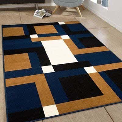 Line Sleep Dots Fabric Carpet protector, 160x250 cm - Multicolor