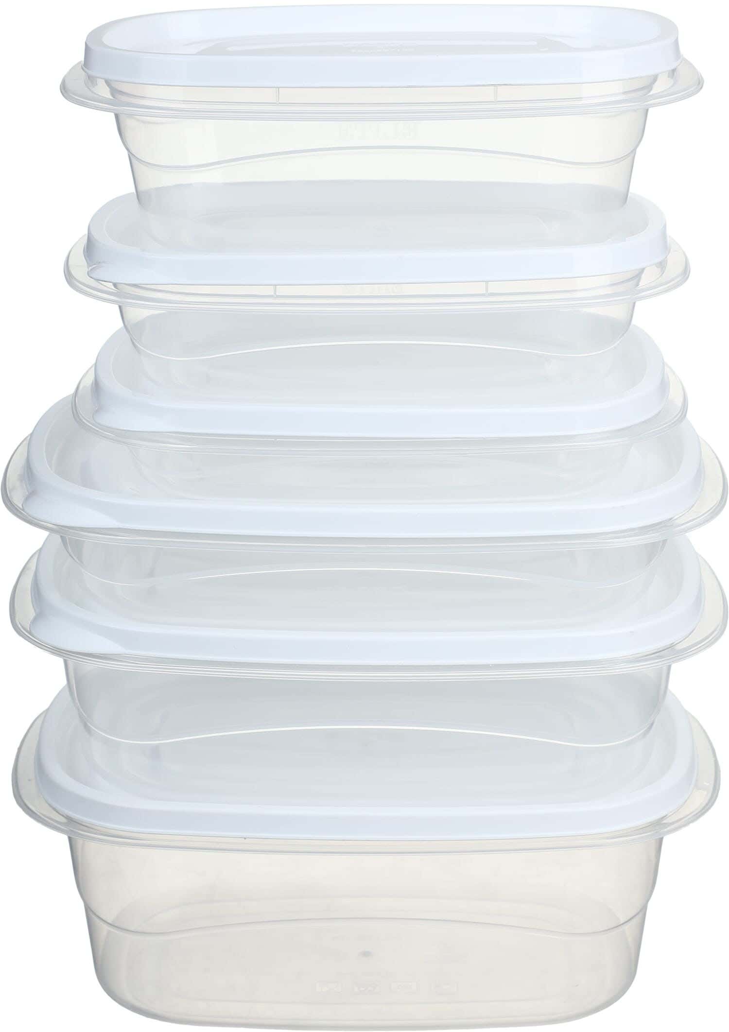 Elite Plastic Refrigerator Box Set, 6 Pieces - White Clear