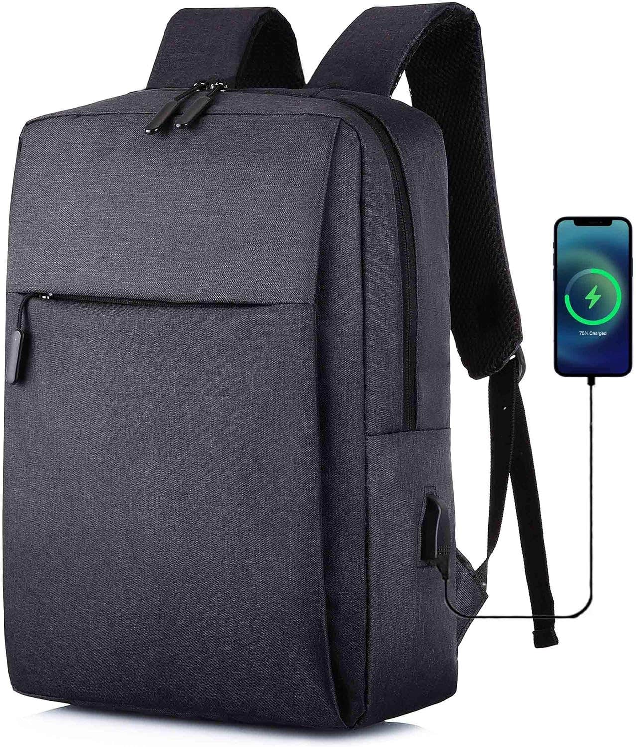 Tolino Waterproof Travel Laptop Backpack, 15.6 Inch - Black