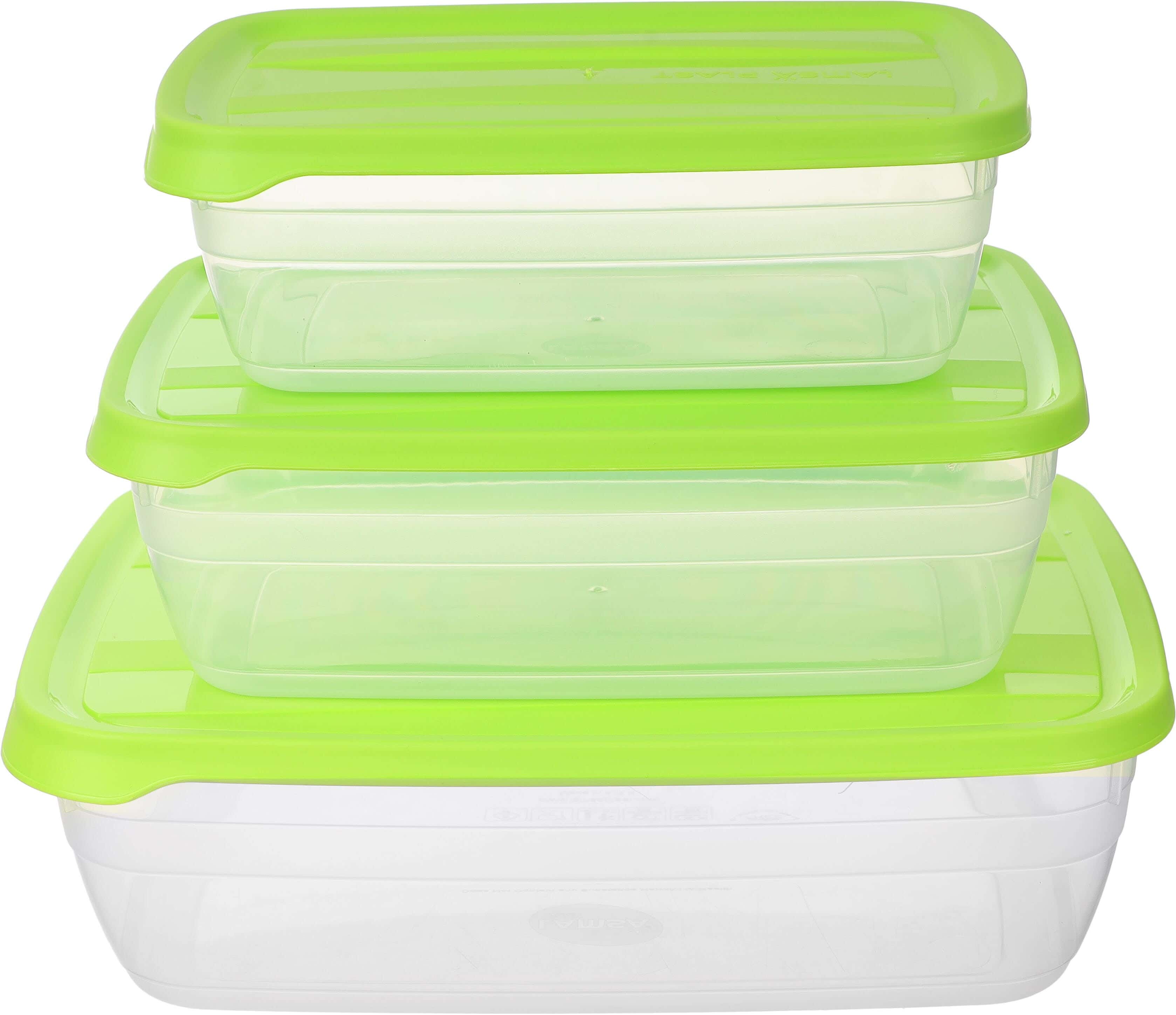 Lamsa Plastic Plastic Refrigerator box Set, 3 Pieces - Lemon