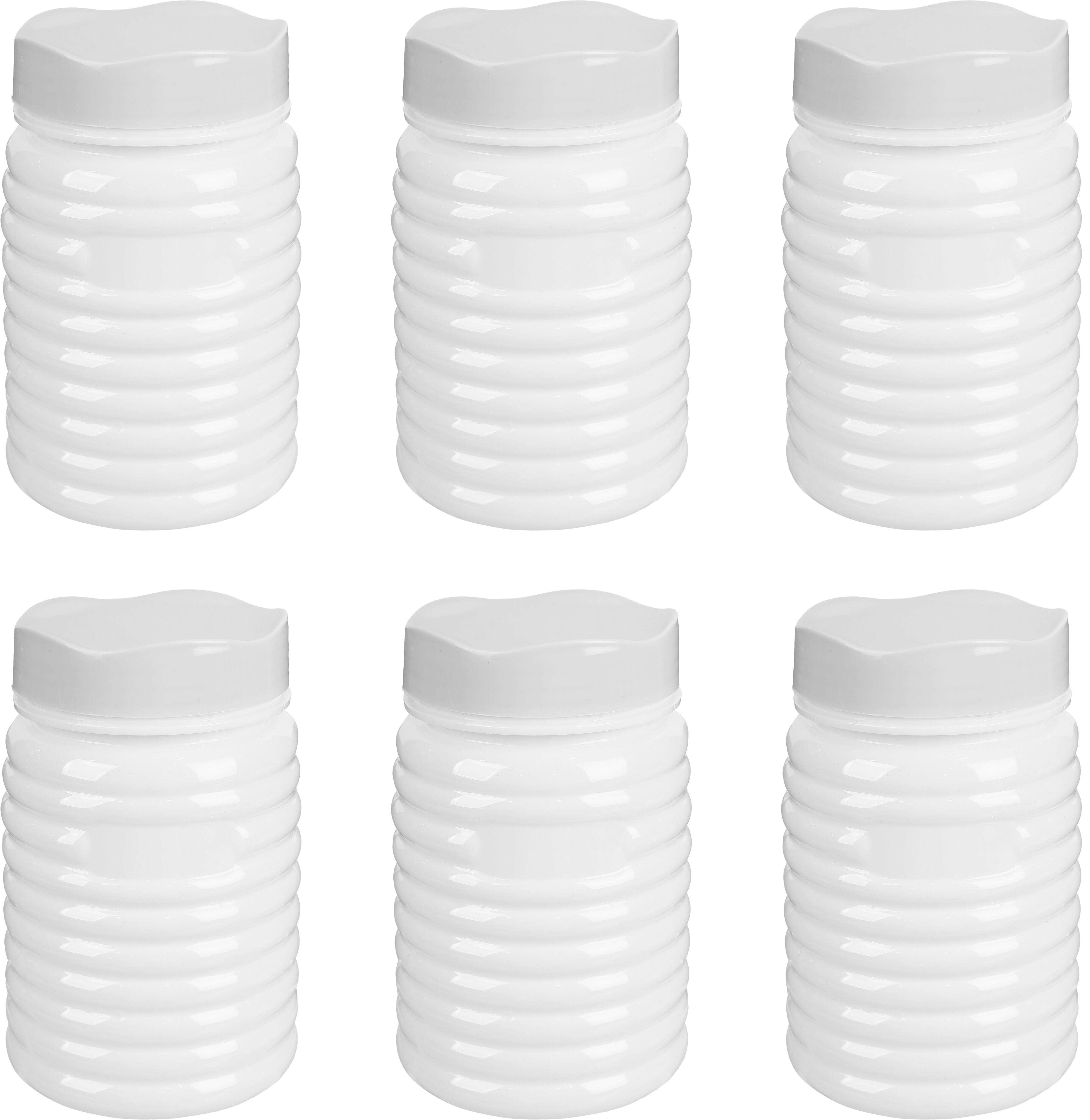 Winner Plast Plastic Spice and Jar Set, 6 Pieces, 330 ml - White