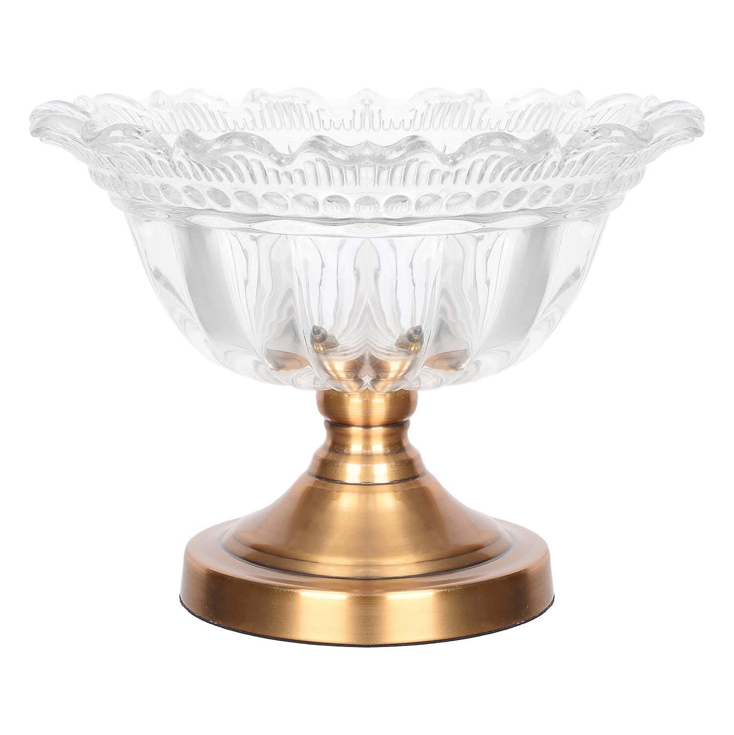 Glass Cooper Fruit Plate with copper base, 36×22 cm - Clear Copper